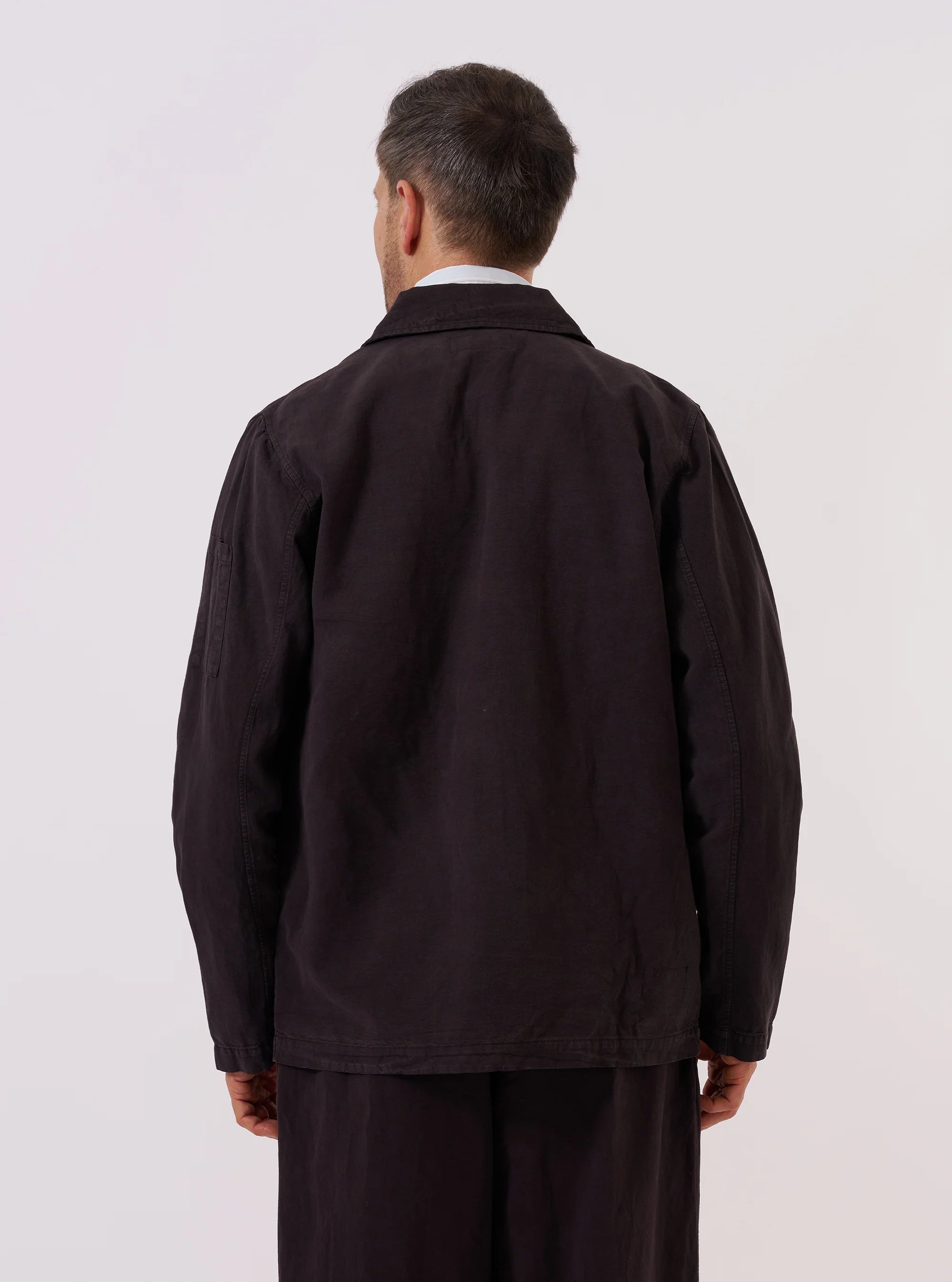 Coverall Jacket - Licorice Lyo Linen Mix
