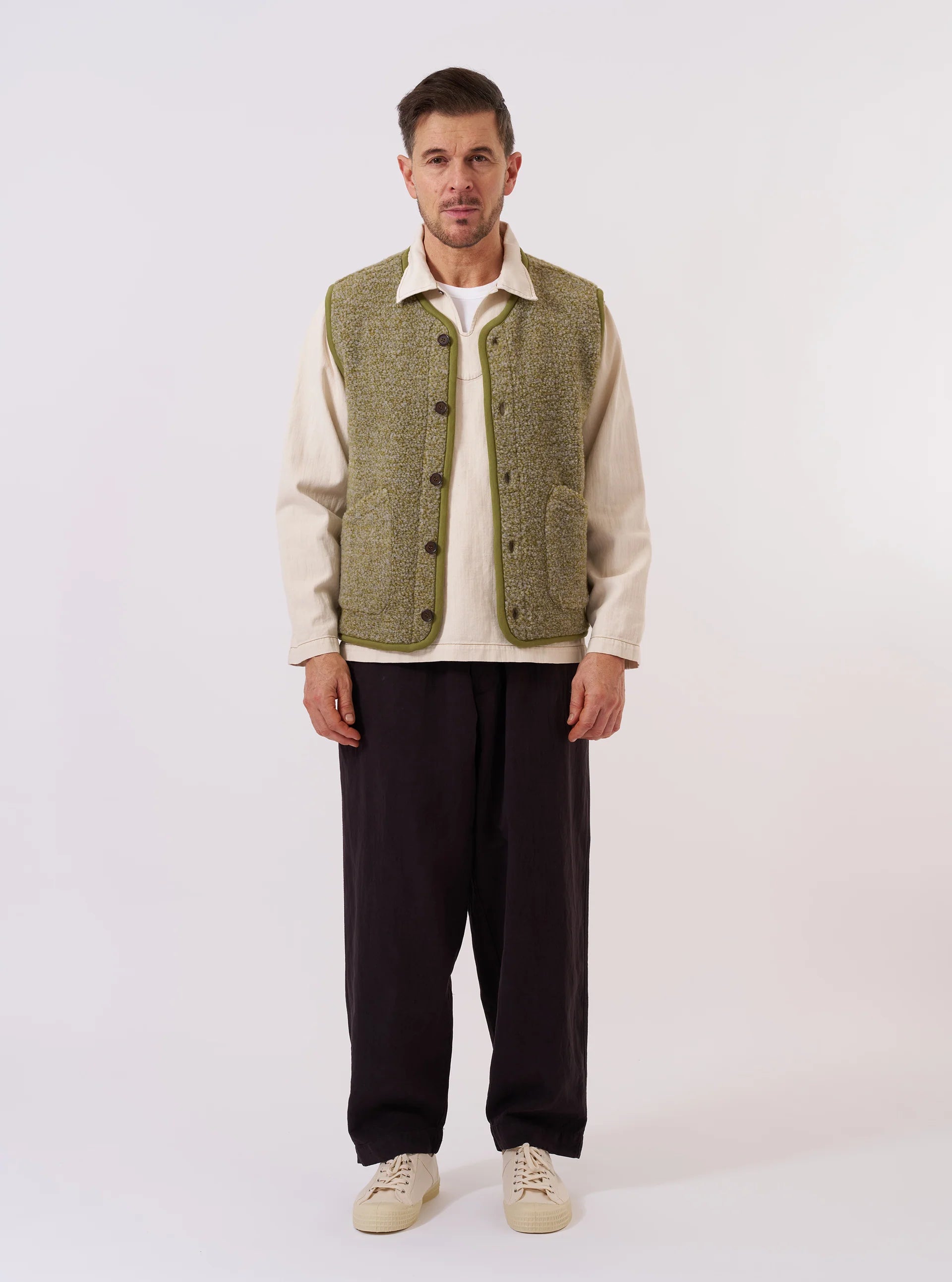 Lancaster Gilet - Light Olive Alvar Fleece