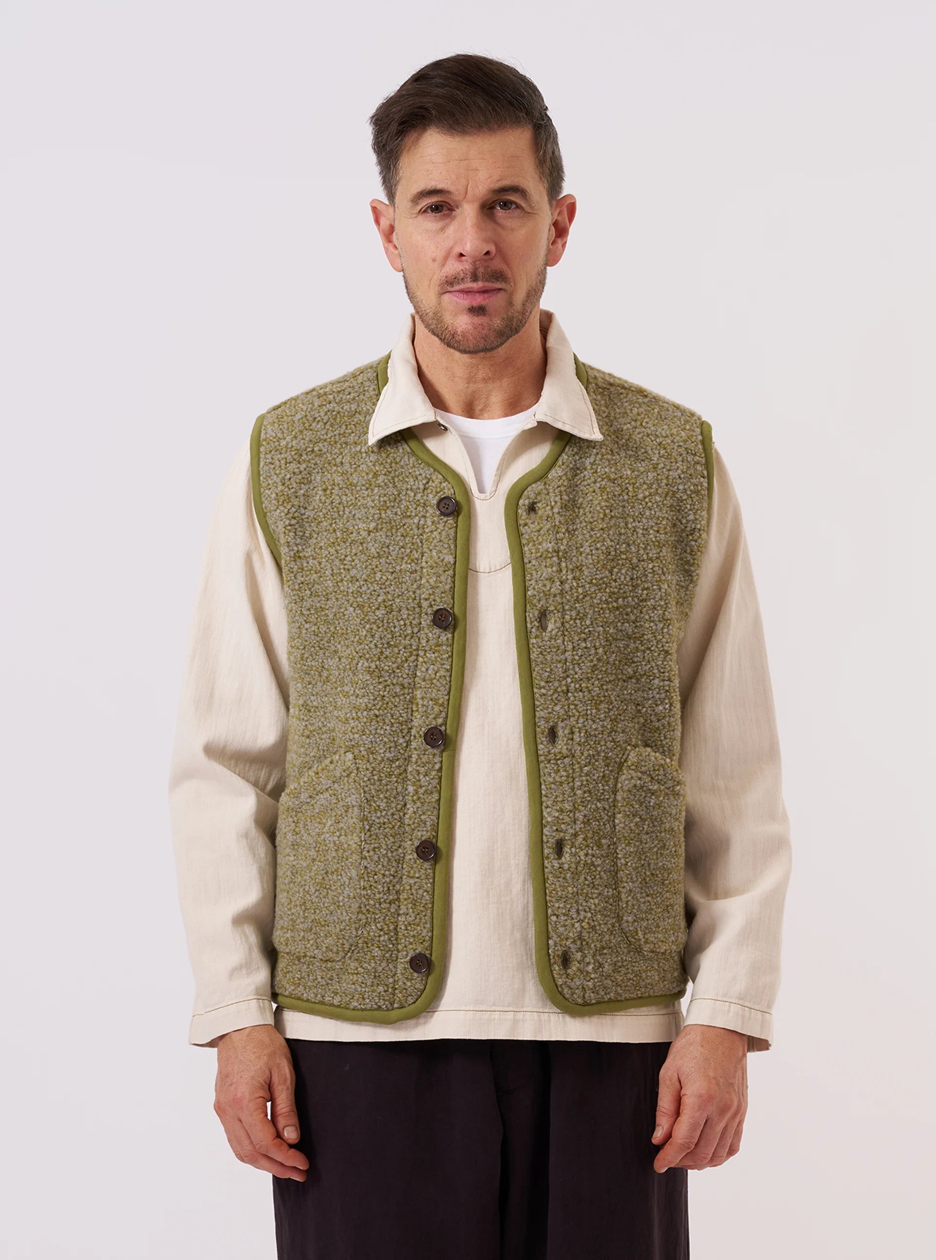 Lancaster Gilet - Light Olive Alvar Fleece
