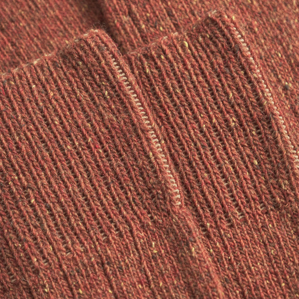 Bjarki Neps Wool Rib Socks - Golden Orange