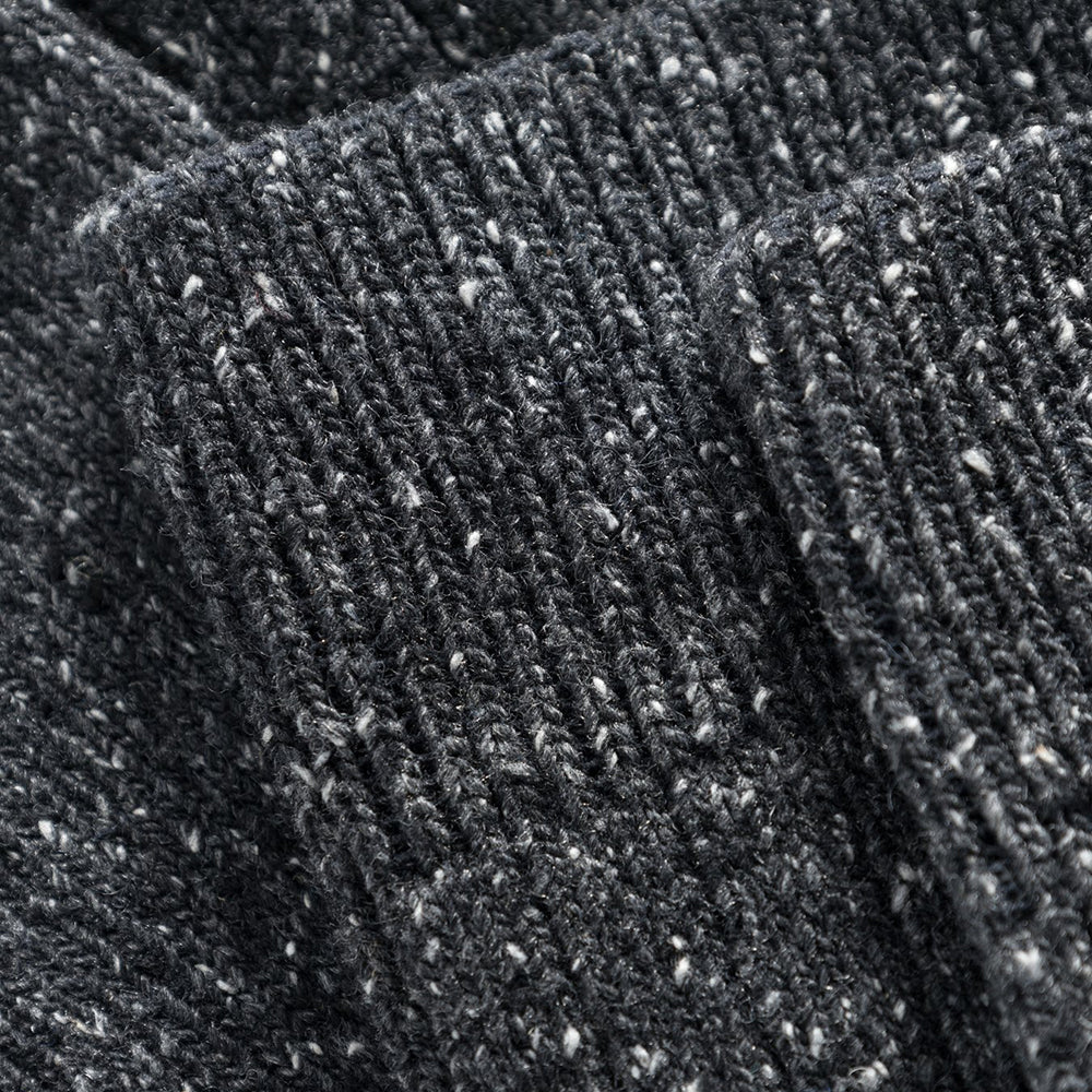 Bjarki Neps Wool Rib Socks - Charcoal Melange