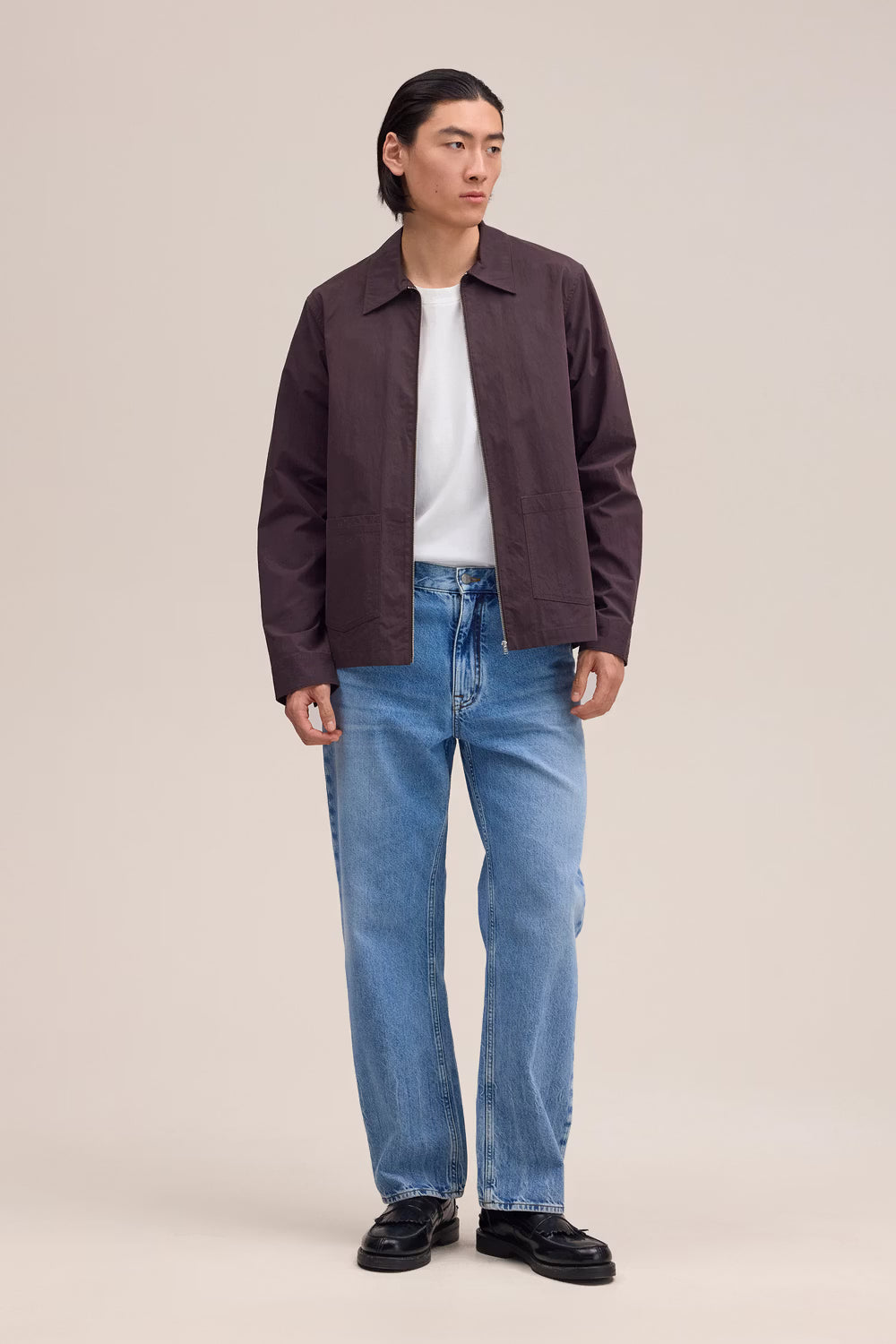 Virgil Hybrid Zip Light Jacket - Deep Truffle