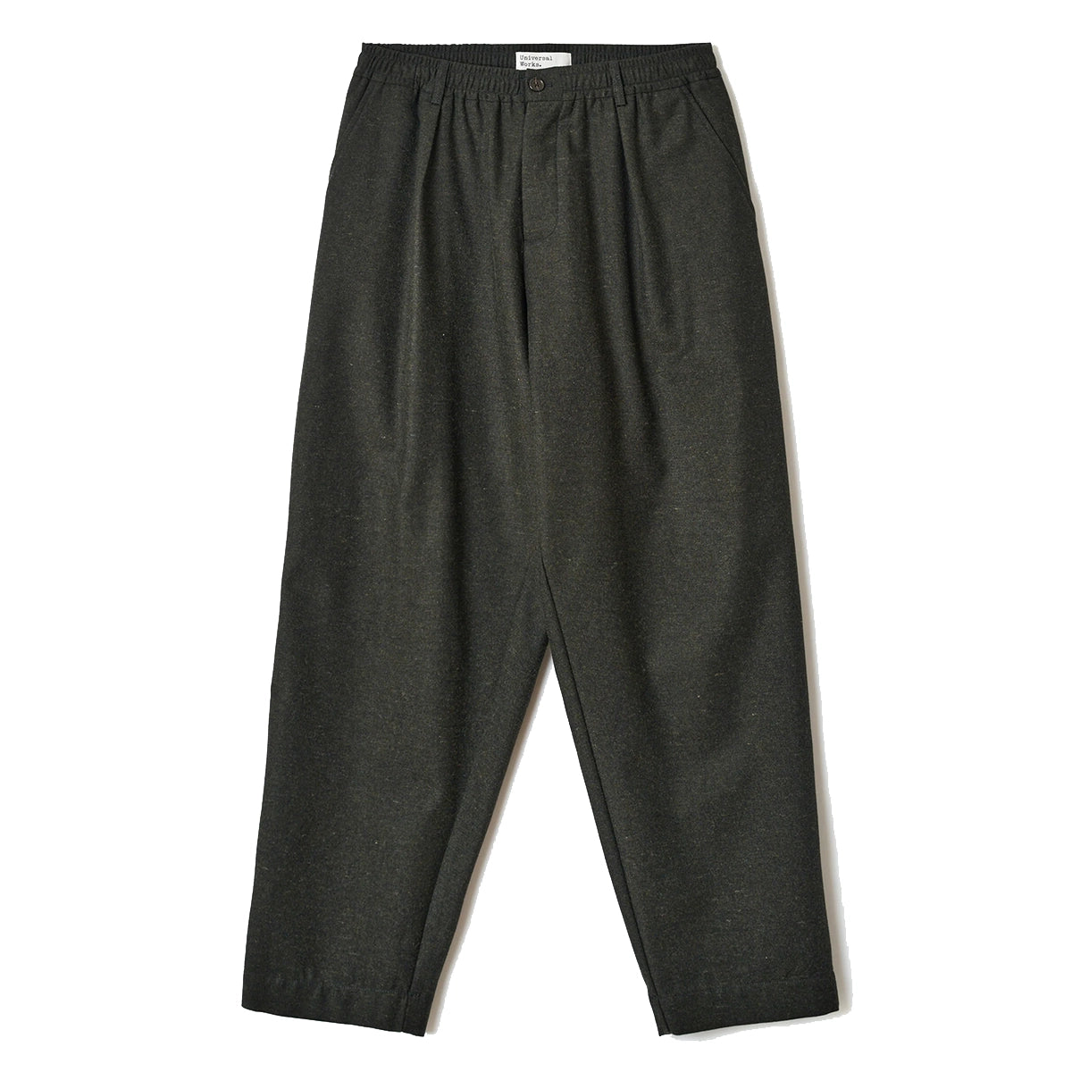 Pleated Track Pant - Olive Recycled Italian Tweed