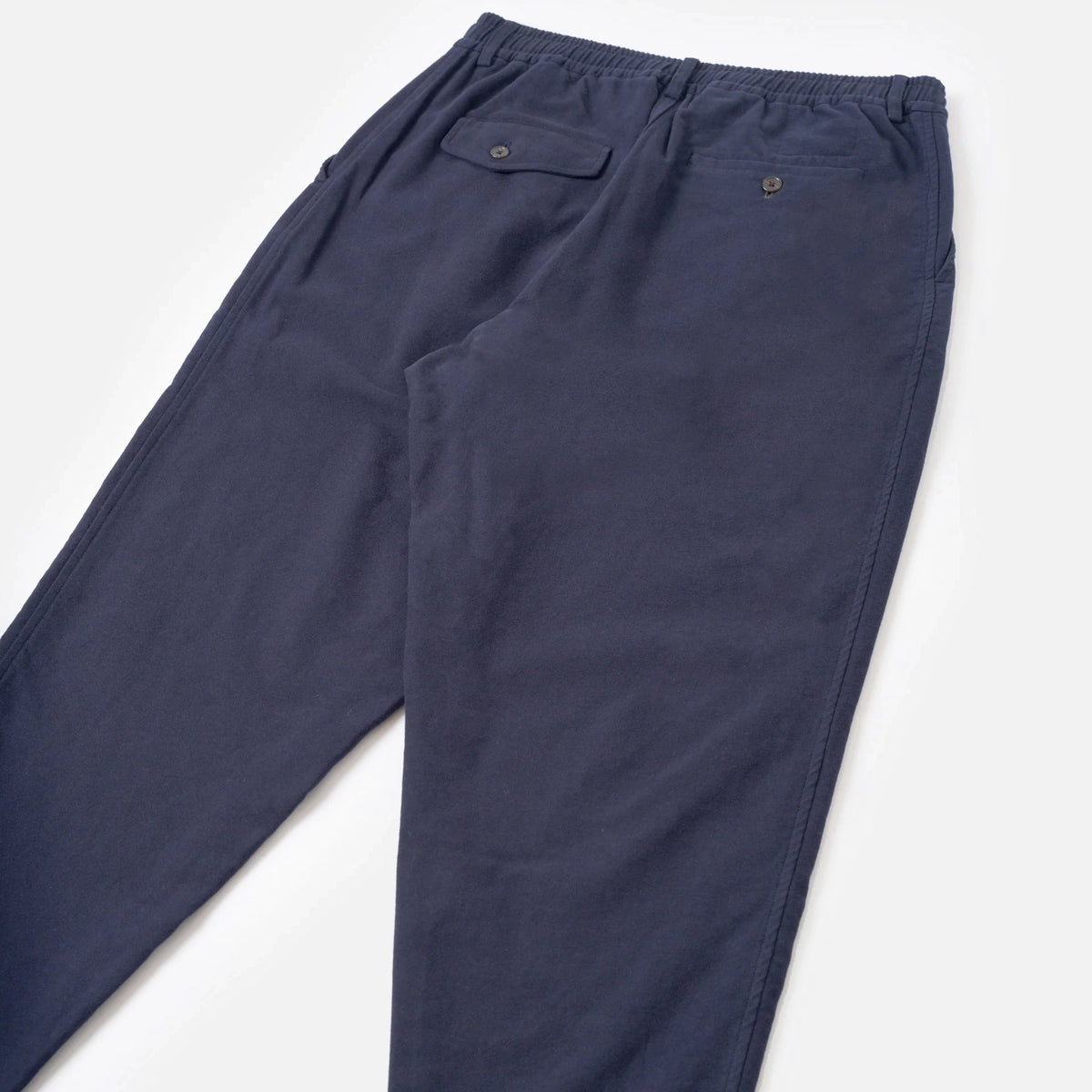 Pleated Track Pant - Navy Comfort Moleskin