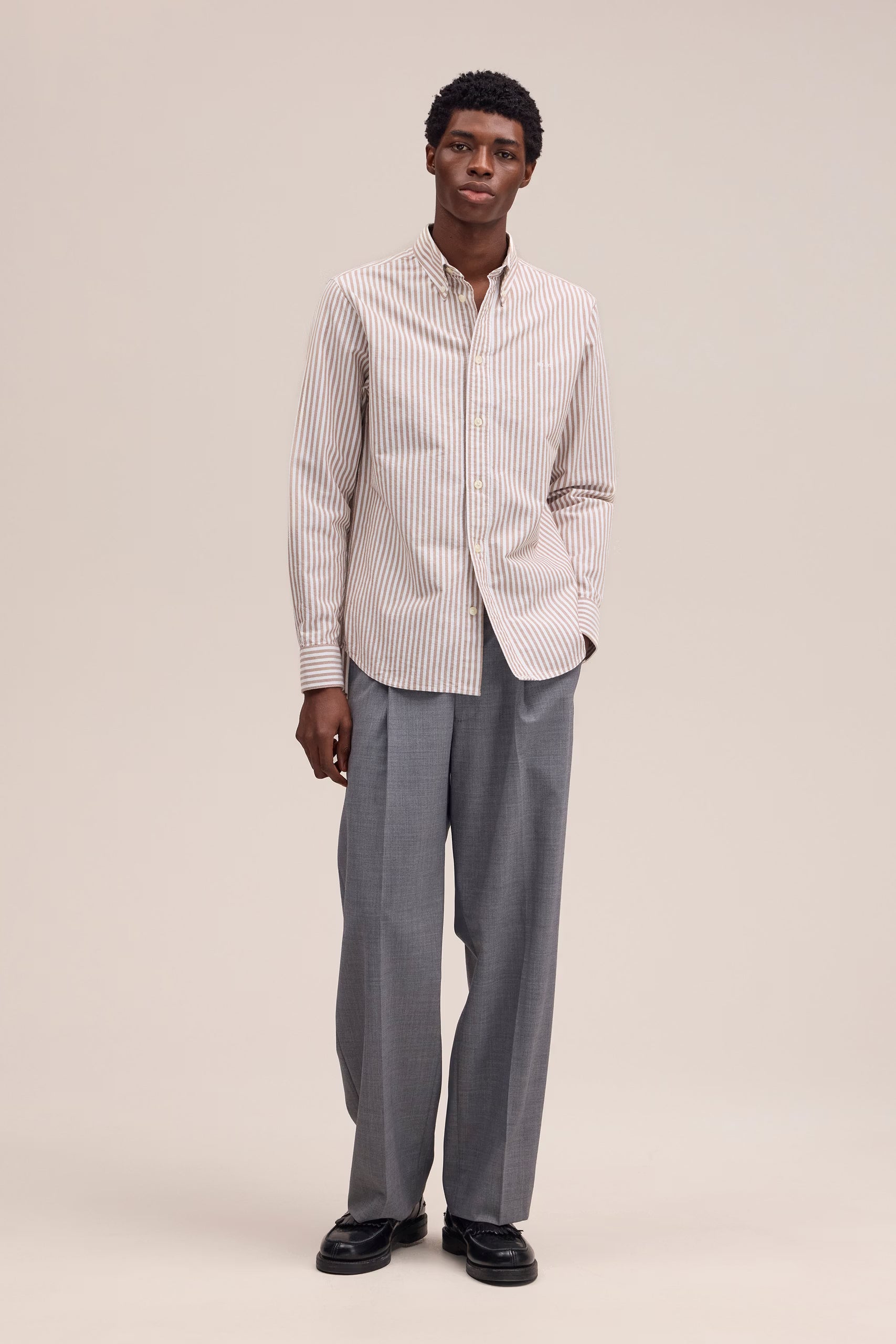 Colby Oxford Shirt - Terracotta Stripe