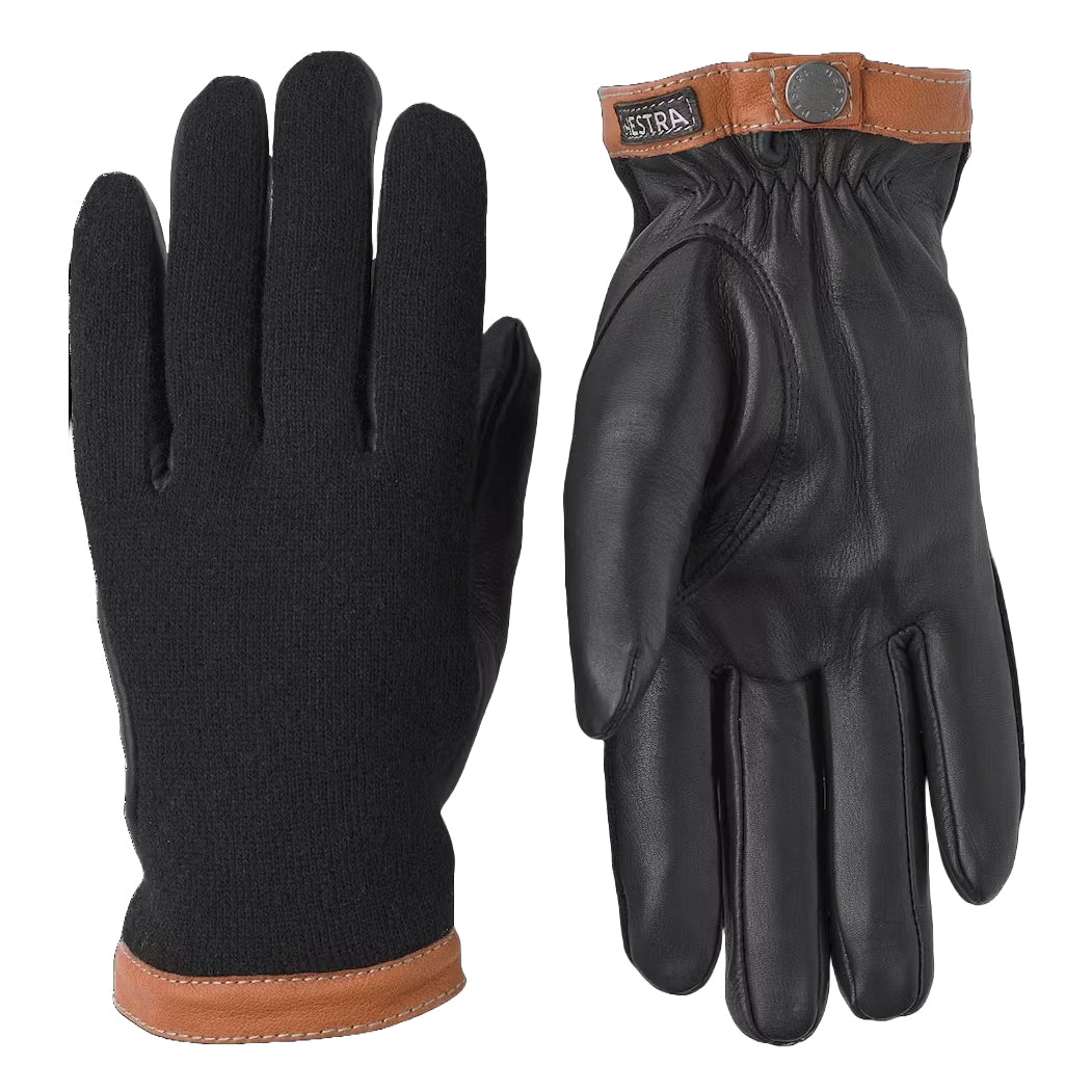 Deerskin Wool Tricot Gloves - Black