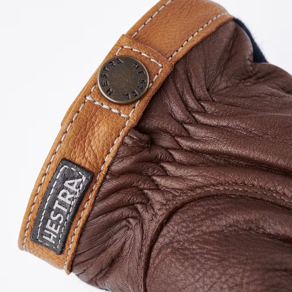 Deerskin Wool Tricot Gloves - Chocolate/Navy