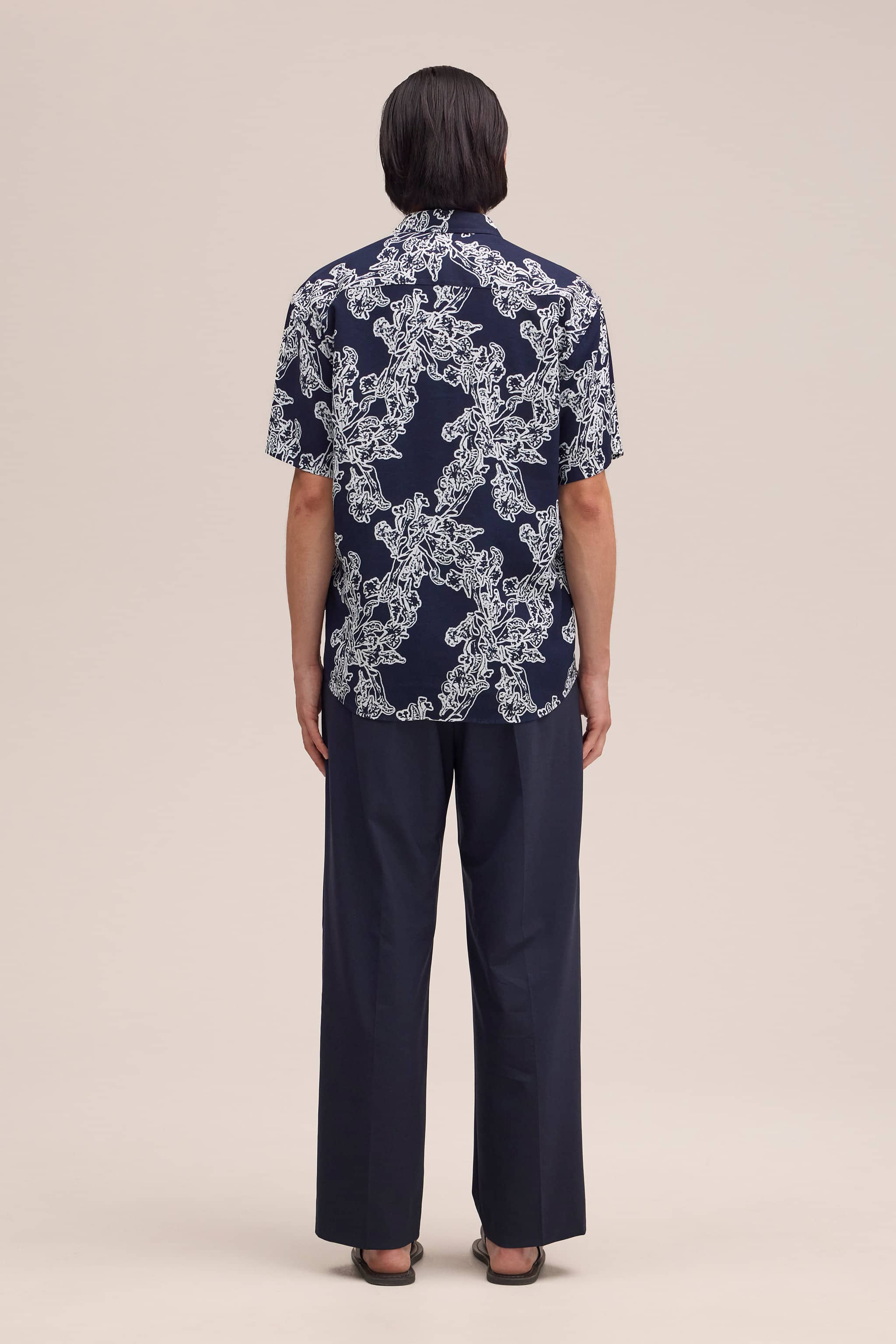 Deon Print Shirt - Navy Blue
