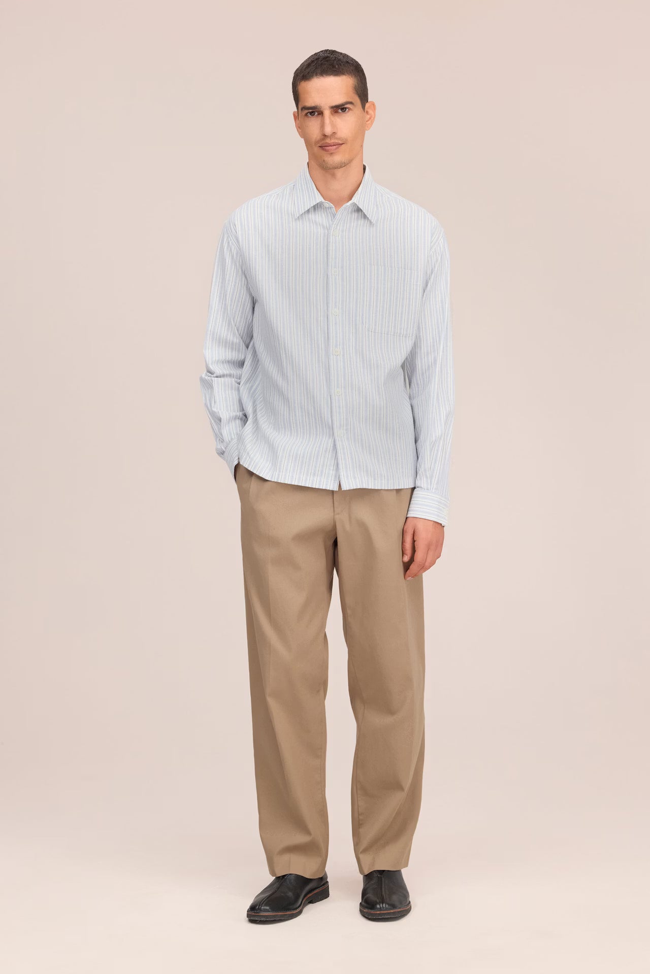Deon Shirt - Blue Stripe Flannel