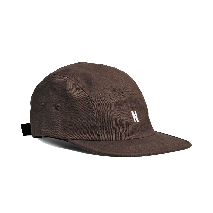 Buy online Norse Projects 5 Panel Twill Cap - Espresso