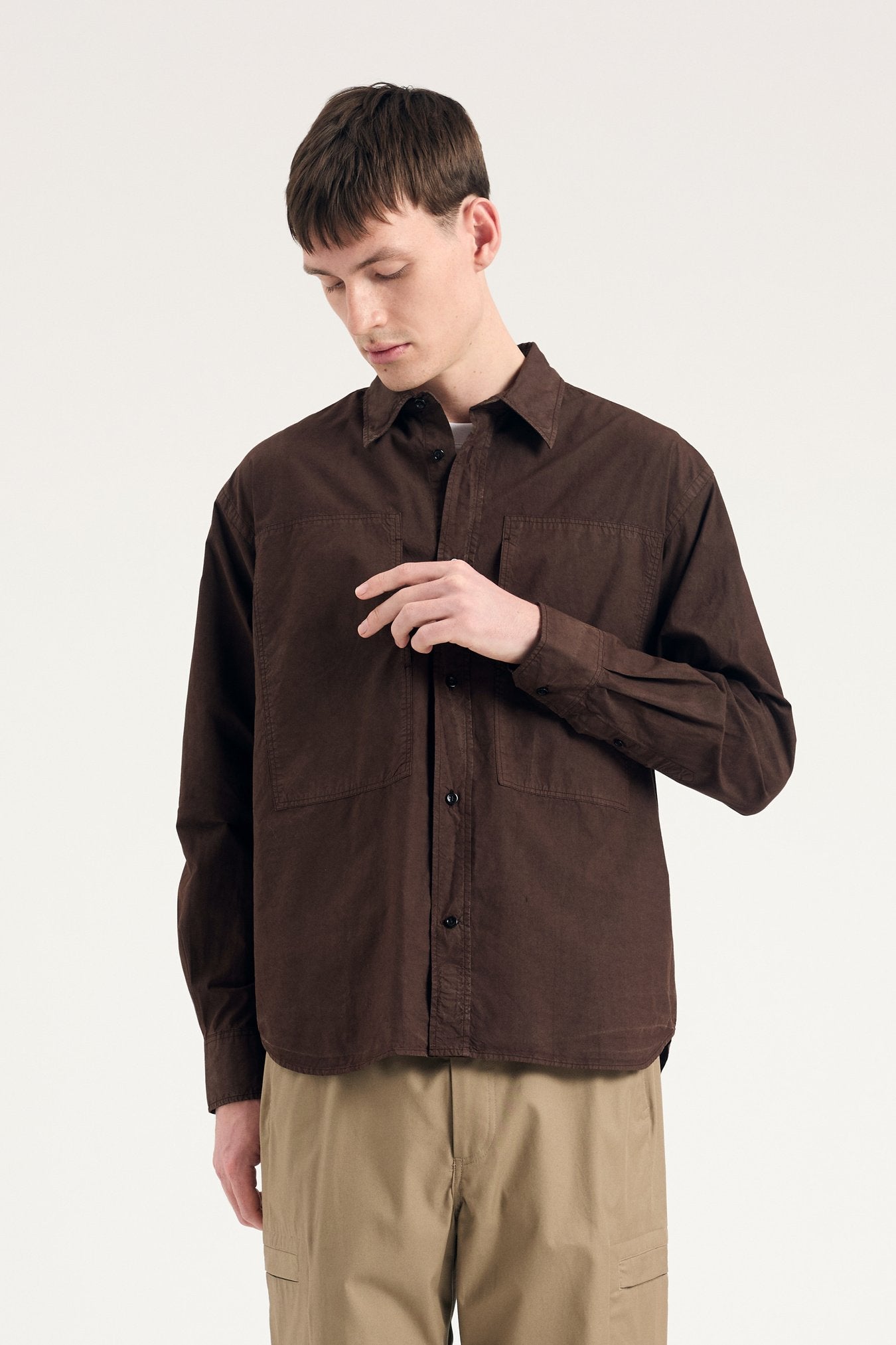 Ole Fatigue Cotton Tencel Shirt - Espresso
