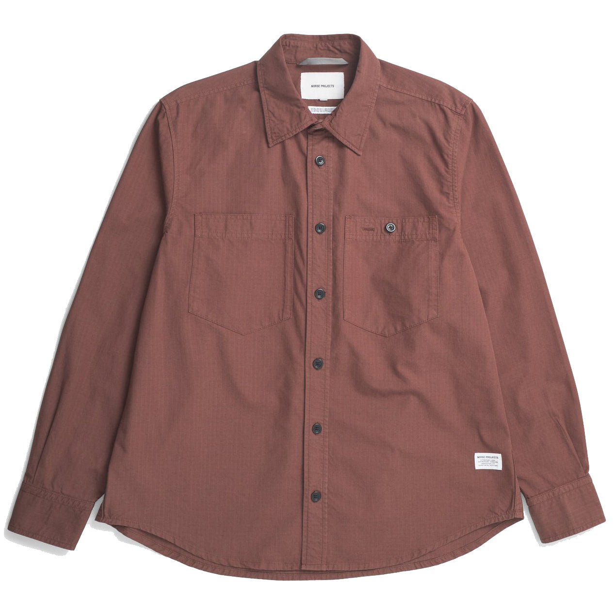 Algot Cotton Ripstop Relaxed Shirt - Mahogany