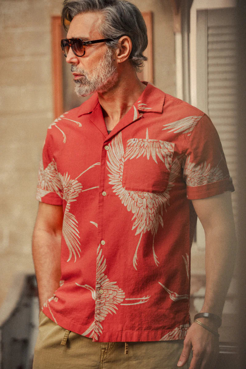Flight Print Shirt - Red