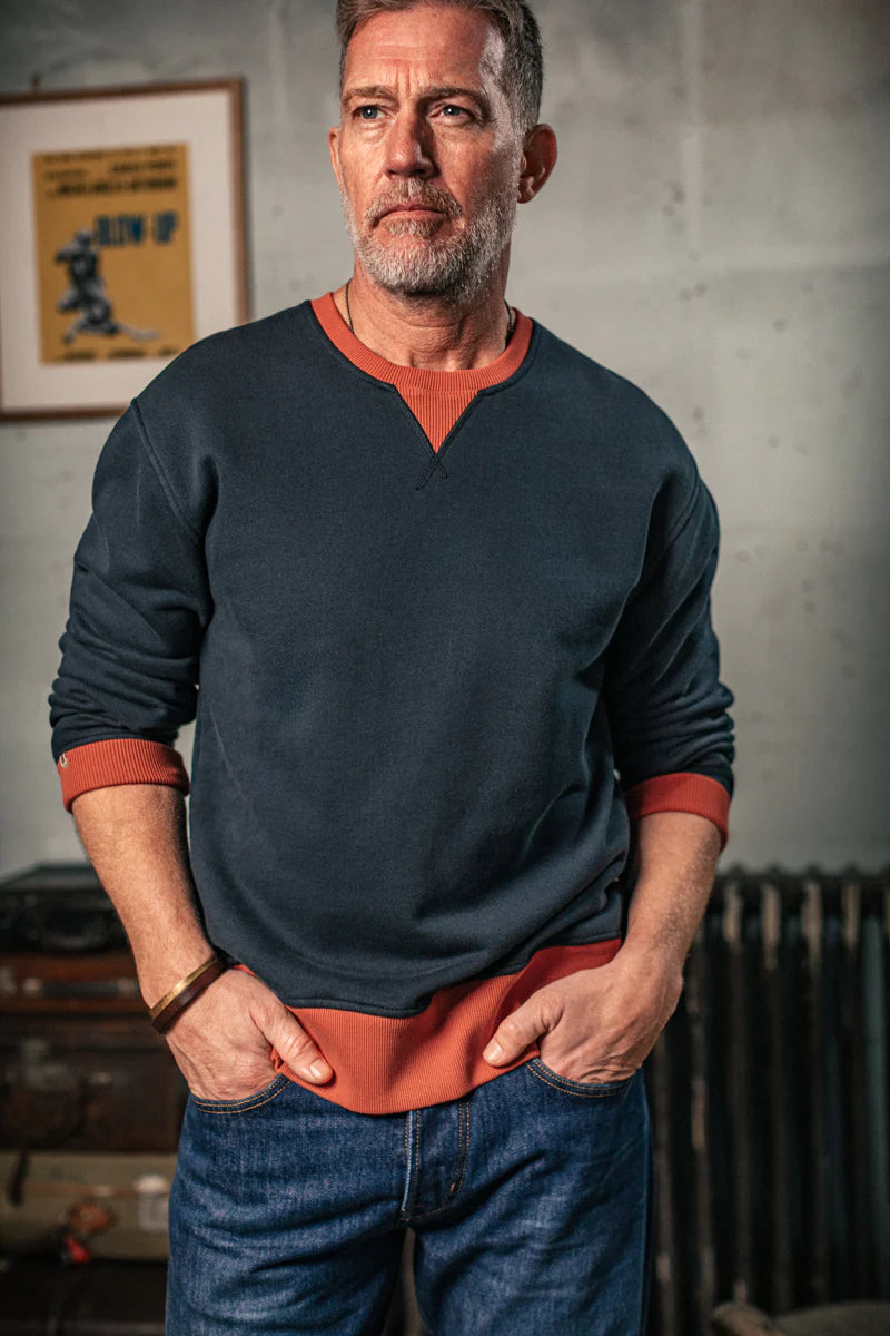 Marshall Colour Block Sweatshirt - Navy