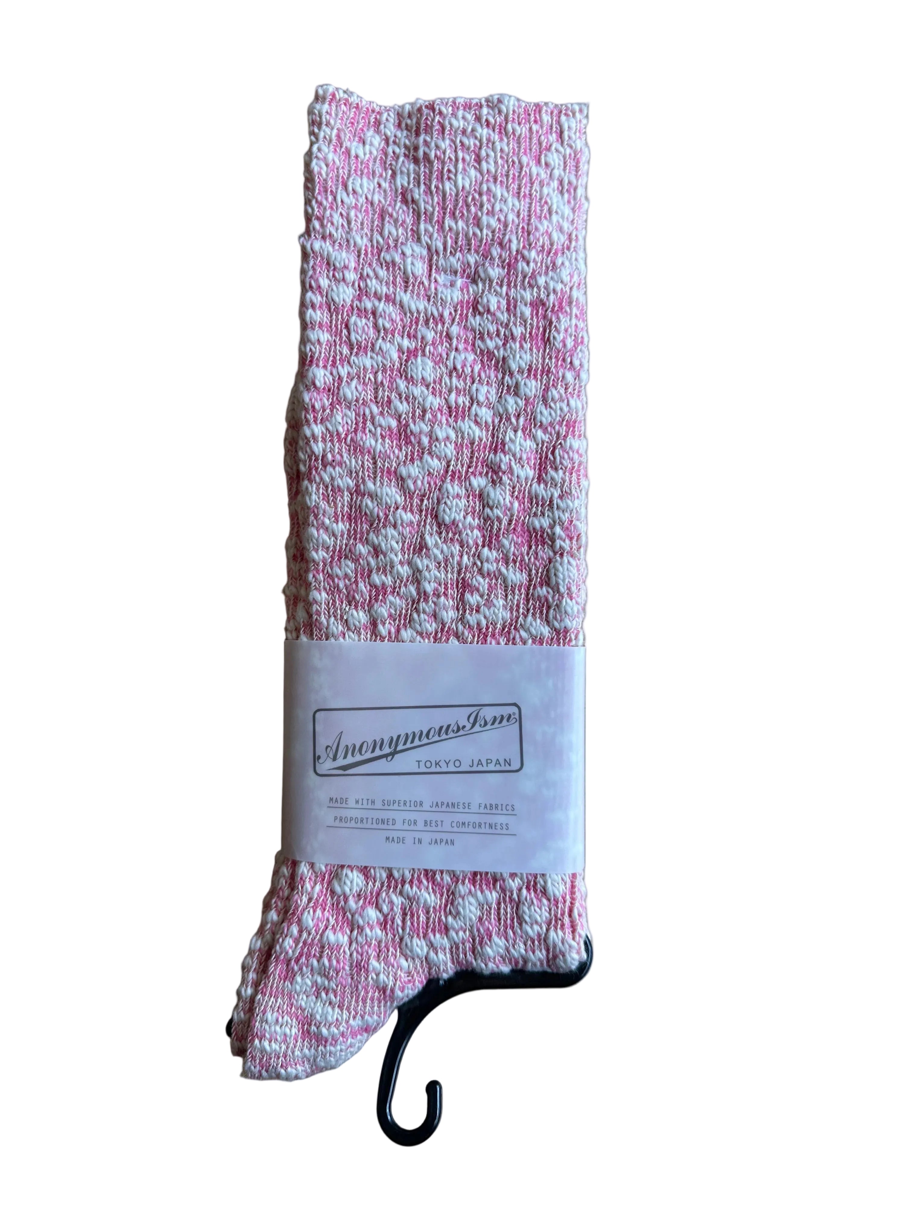 Light Slub Crew Socks - Pink