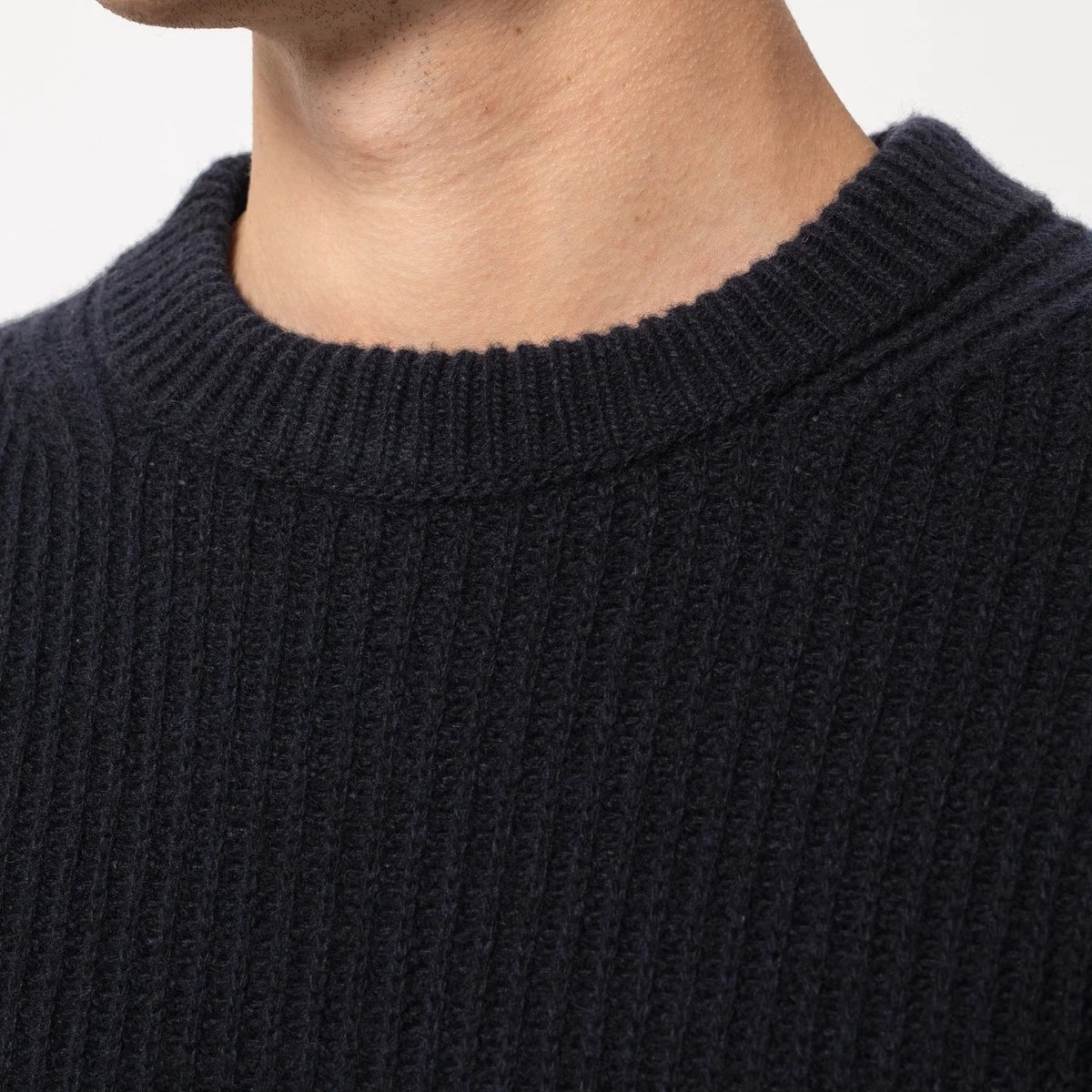 August Rib Wool Sweater - Navy