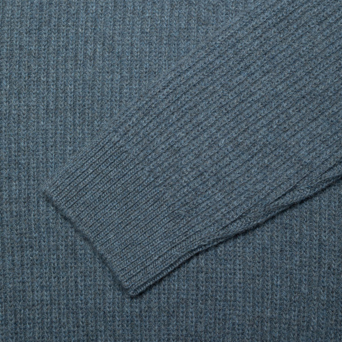 August Rib Wool Sweater - Blue Melange