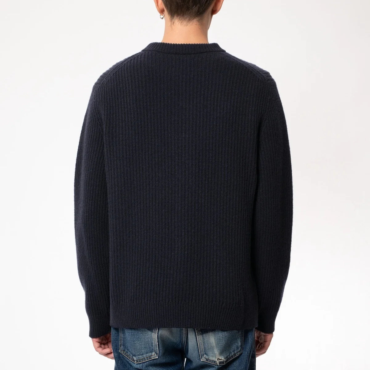 August Rib Wool Sweater - Navy