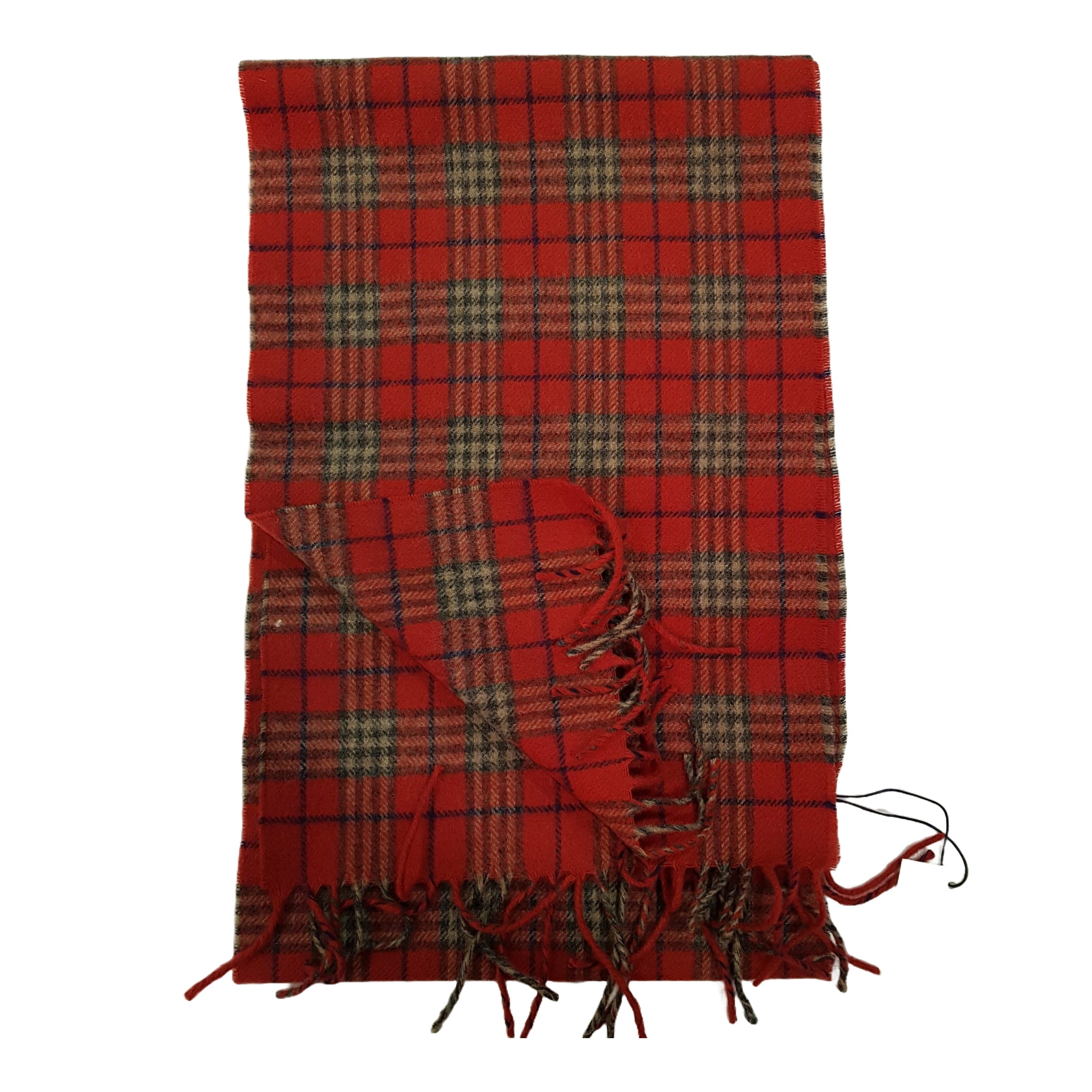 Checked Lambswool Scarf - Red Check