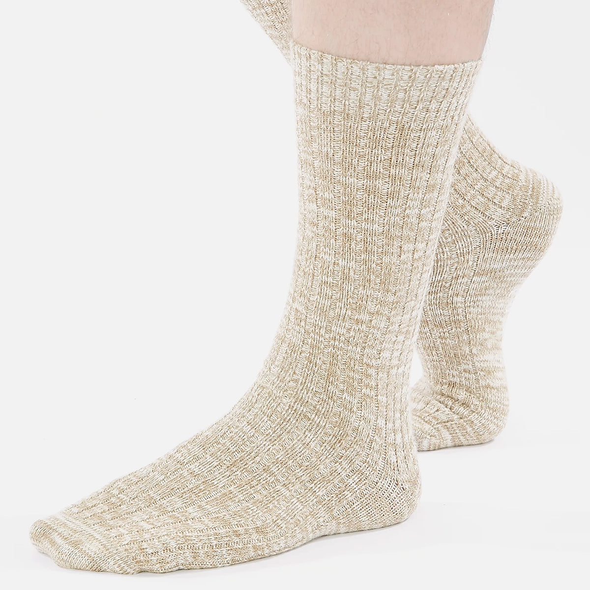 Slub Sock - Dark Sand Slub Knit