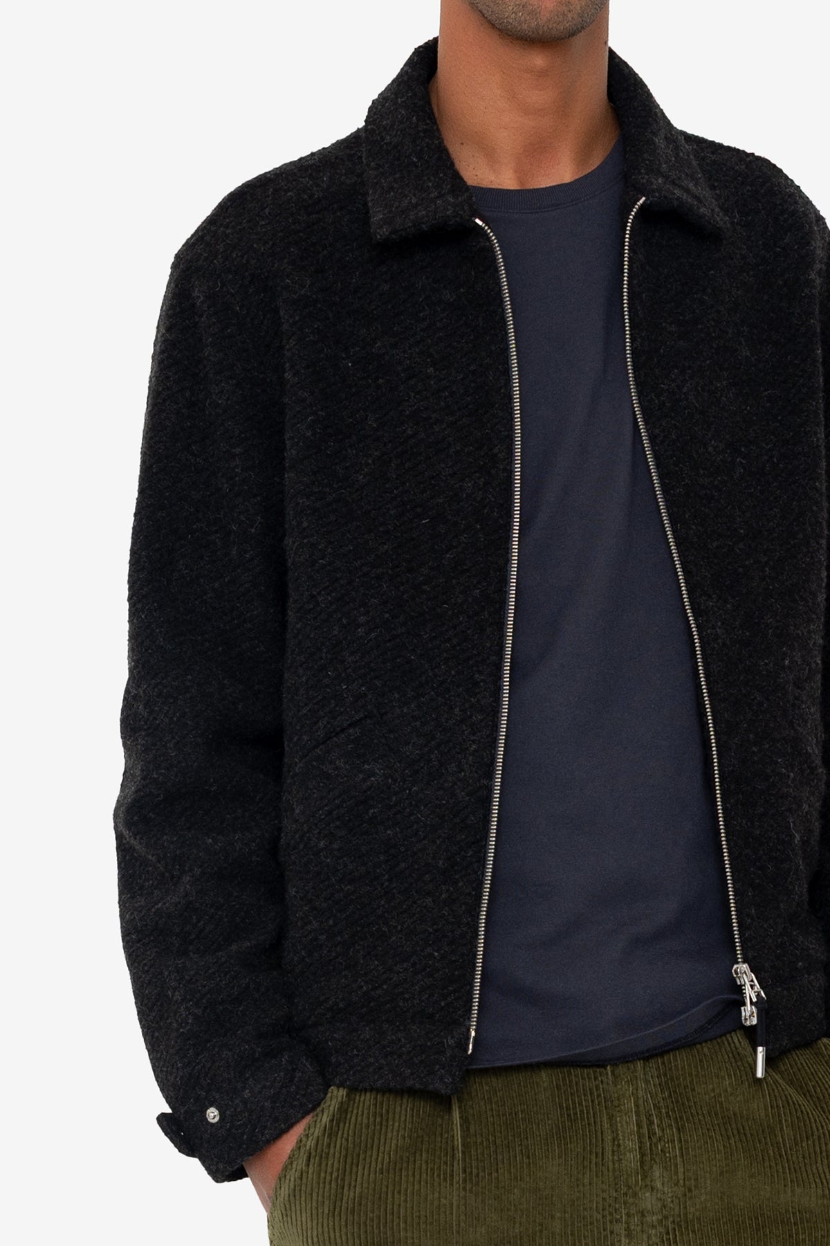 Signal Blouson - Charcoal Wool Twill