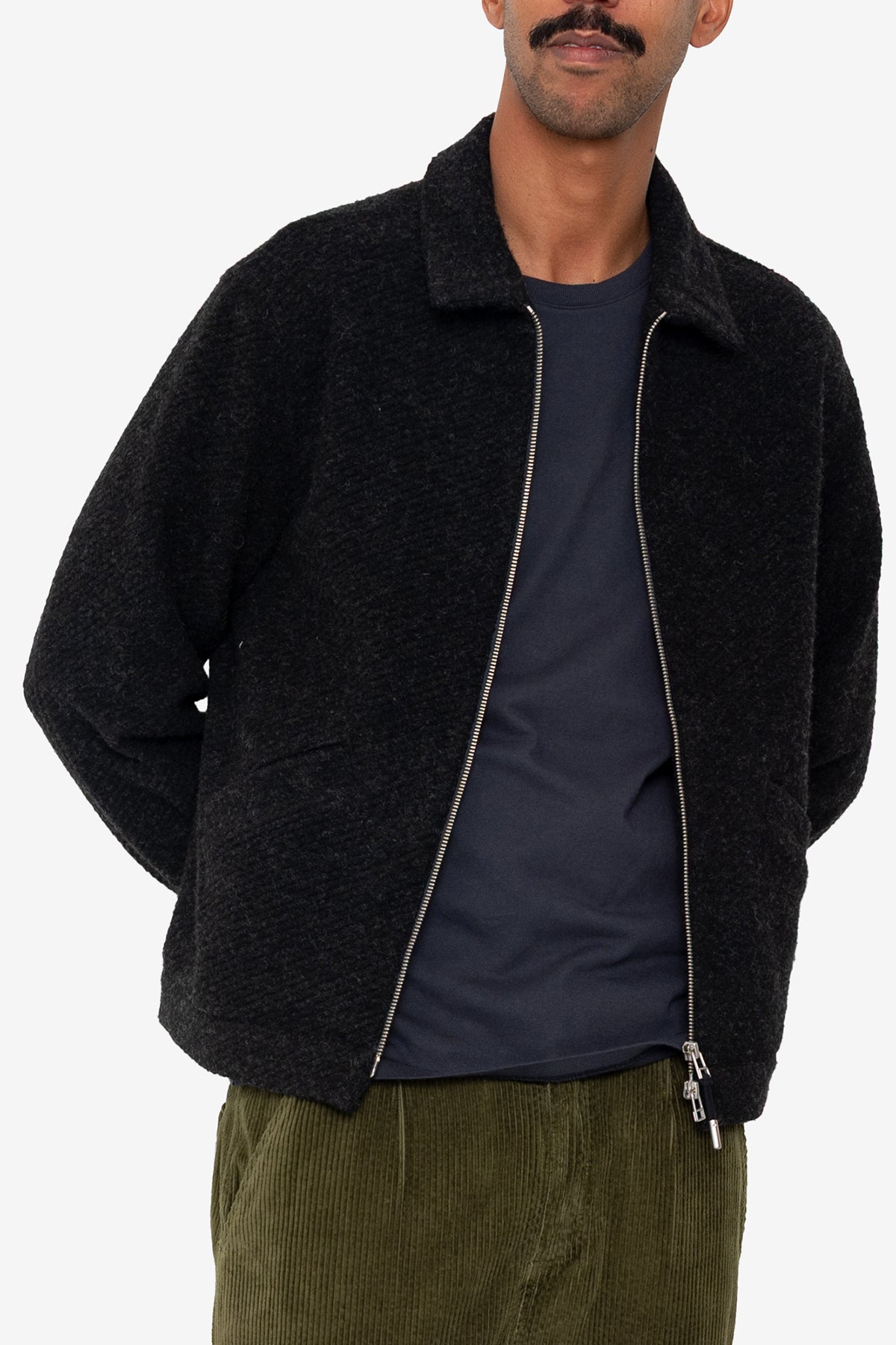 Signal Blouson - Charcoal Wool Twill