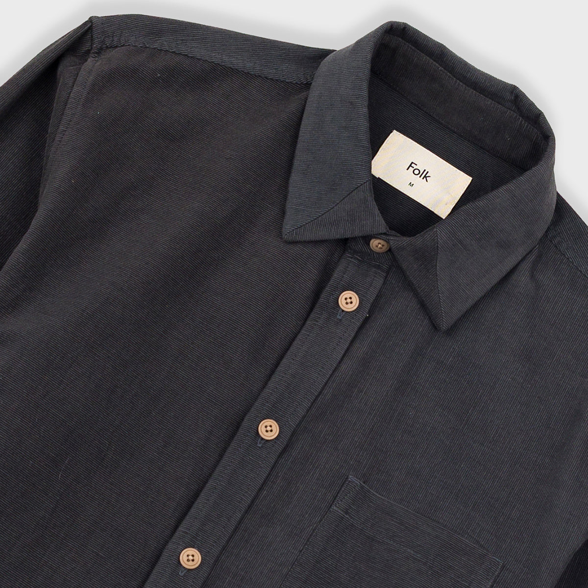 Direction Babycord Shirt - Charcoal