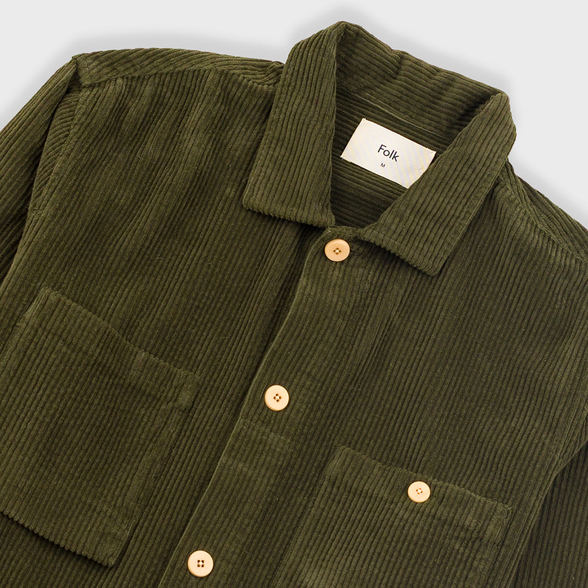 Patch Overshirt - Olive Chunky Cord