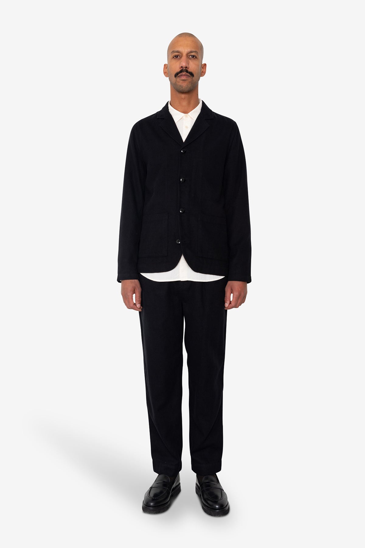 Patch Jacket - Soft Black Brushed Stripe