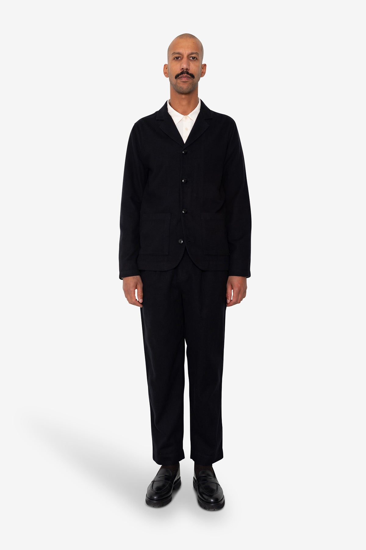 Patch Jacket - Soft Black Brushed Stripe