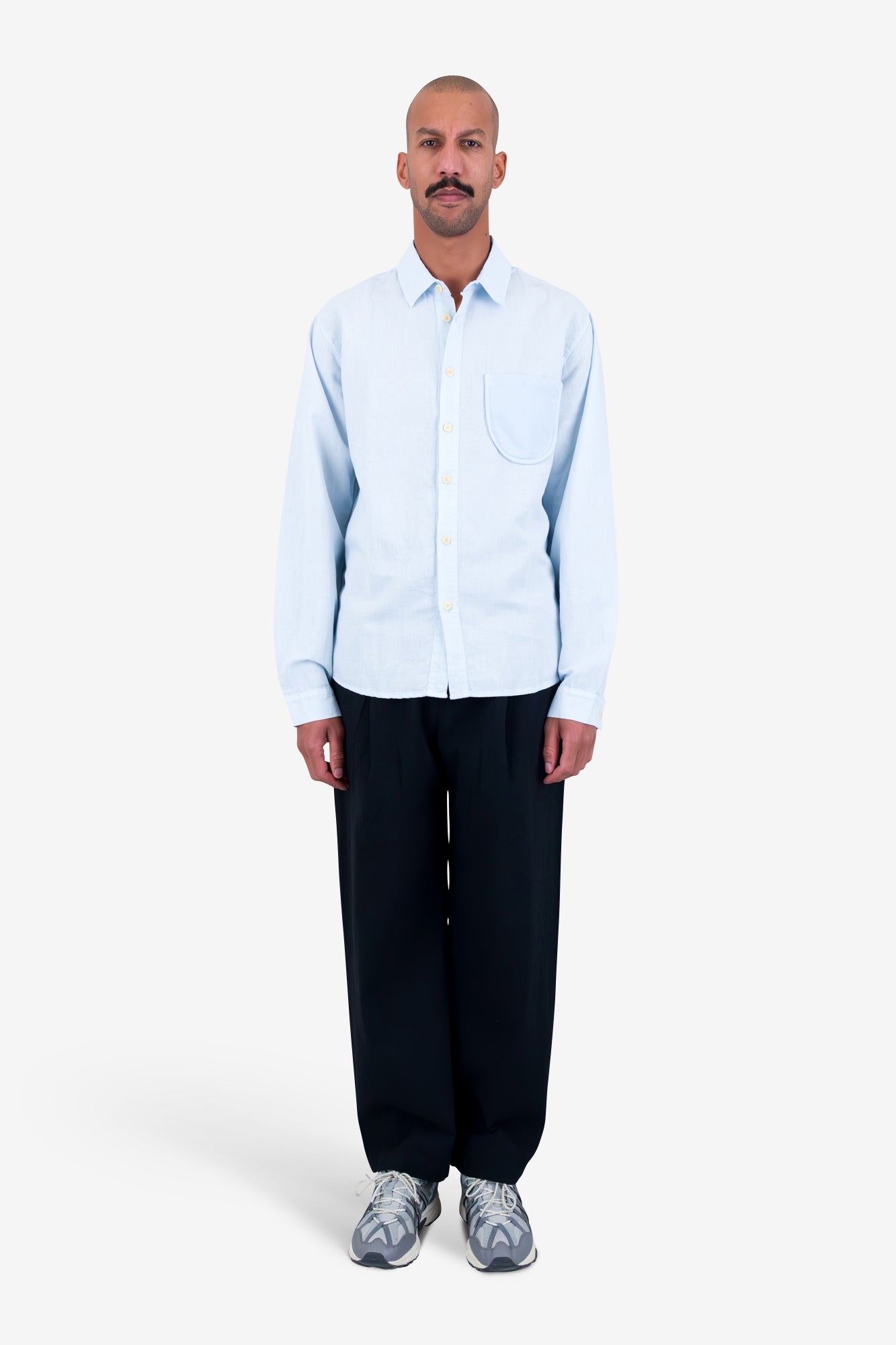 Contrast Pocket Shirt - Soft Blue