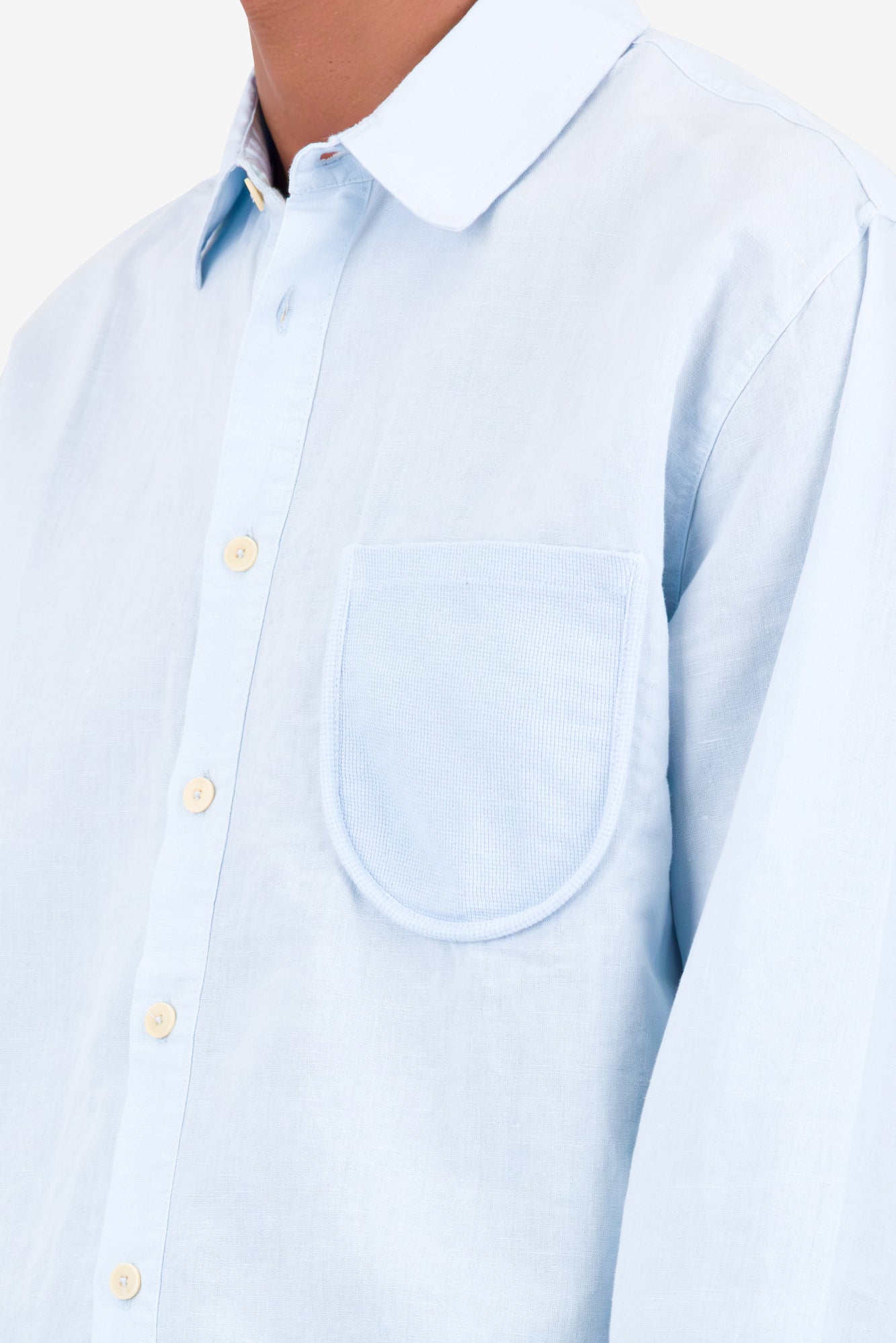 Contrast Pocket Shirt - Soft Blue
