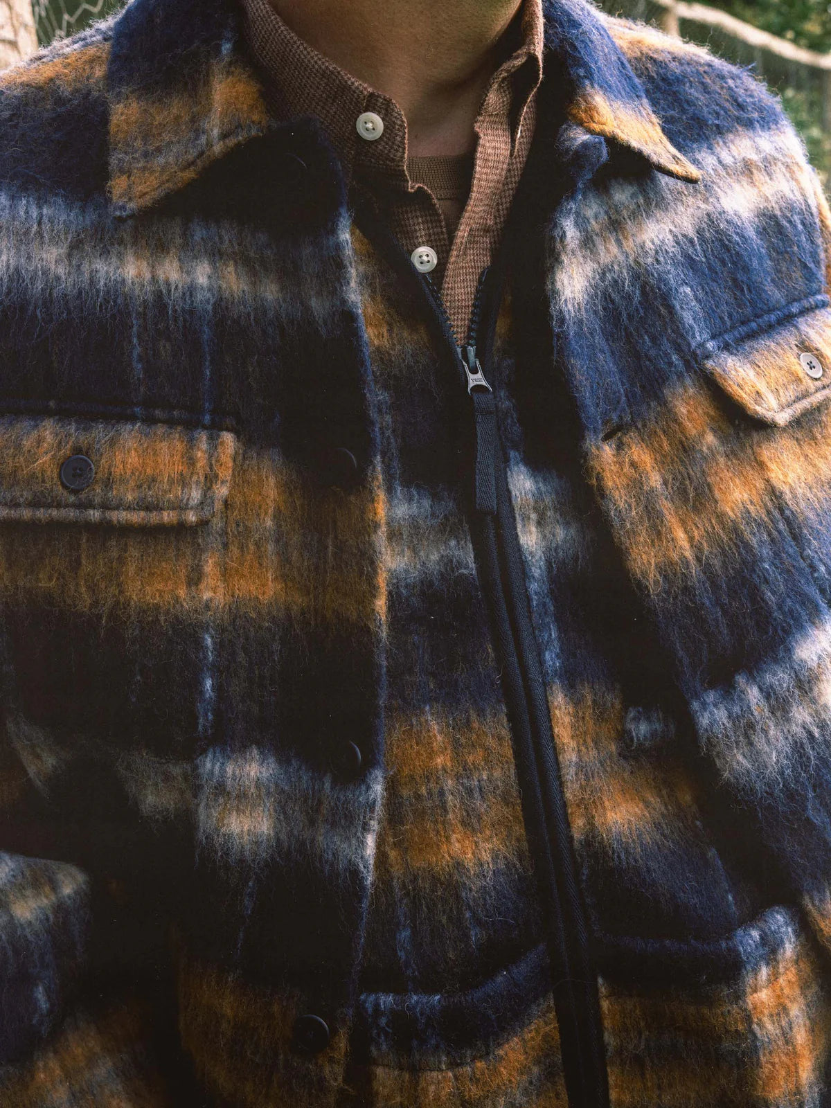 Haston Jacket - Navy Check Brushed Wool