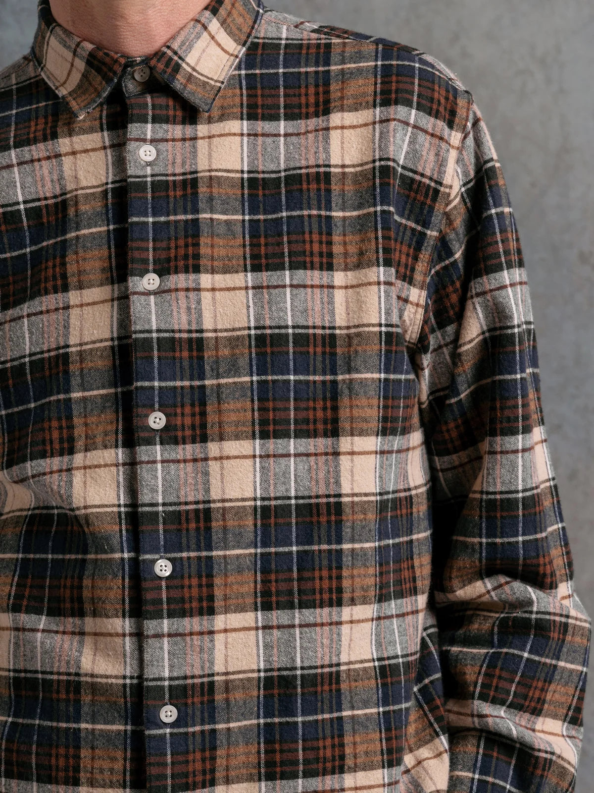 Dirleton Shirt - Navy Heavy Flannel Check