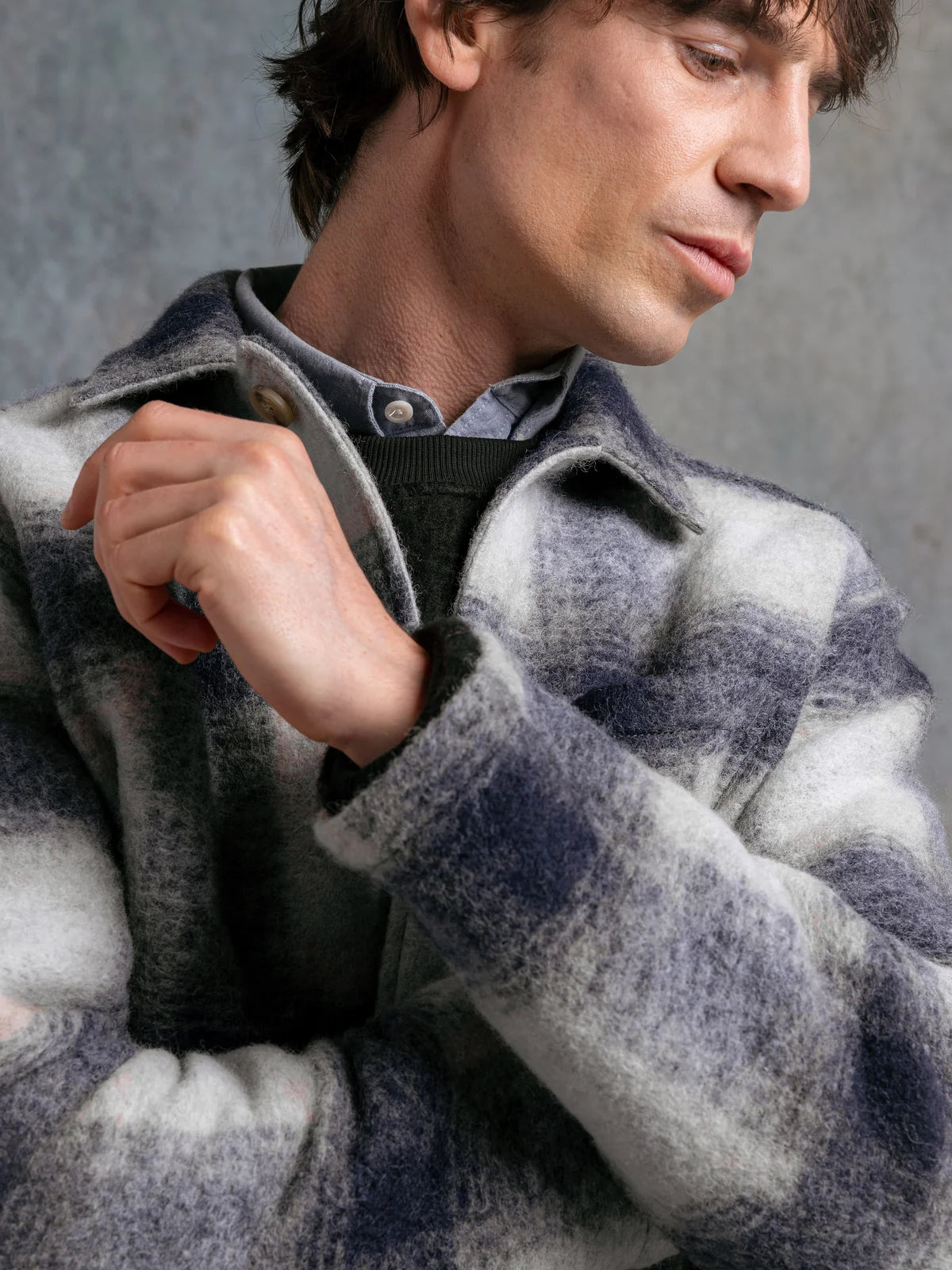 Ormiston Jacket - Navy Check Wool Blend