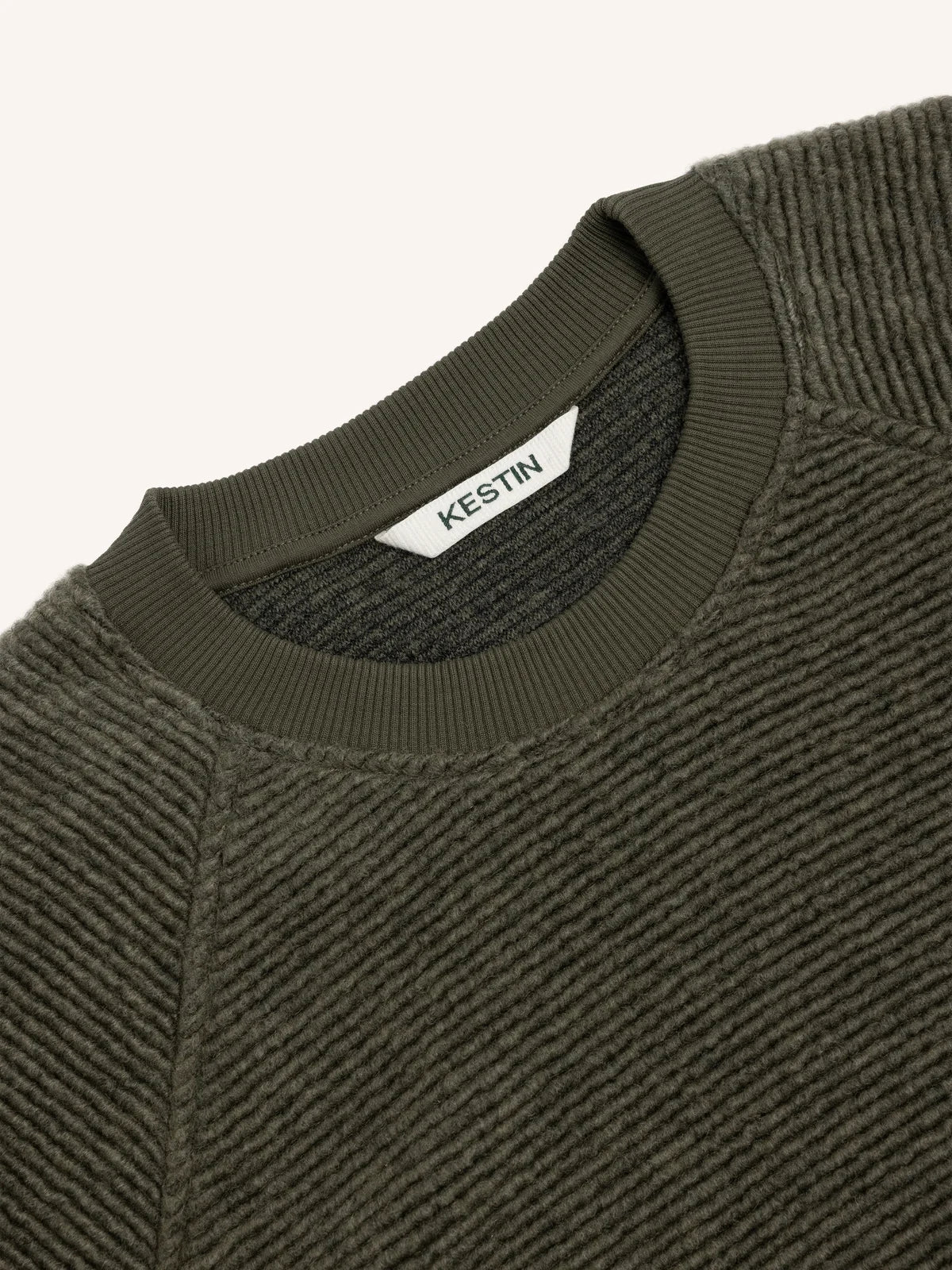 Junction Crew - Olive Ribbed Fleece