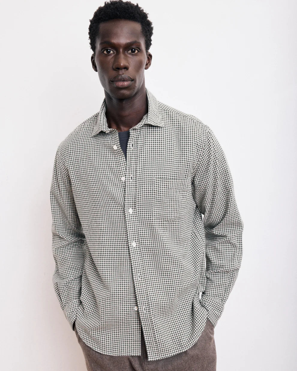 Paul Shirt 11017 - Green & Ivory #03