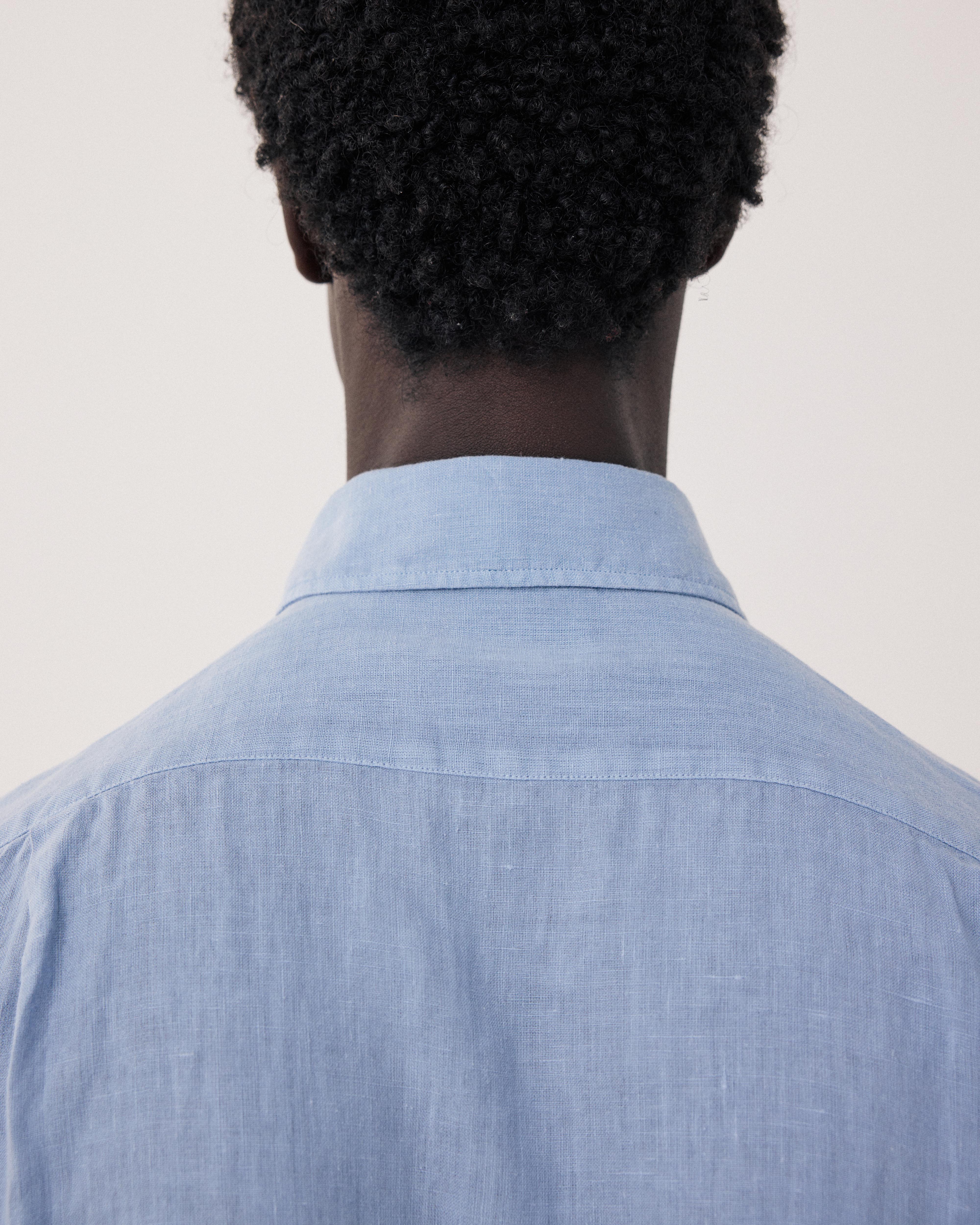 Paul Pat Shirt 1001 - Bleach Blue Linen (64)