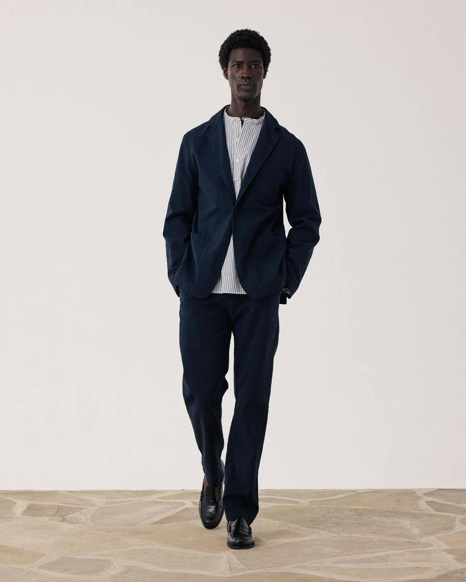 Julian Jacket - Navy Seersucker 'Canete'
