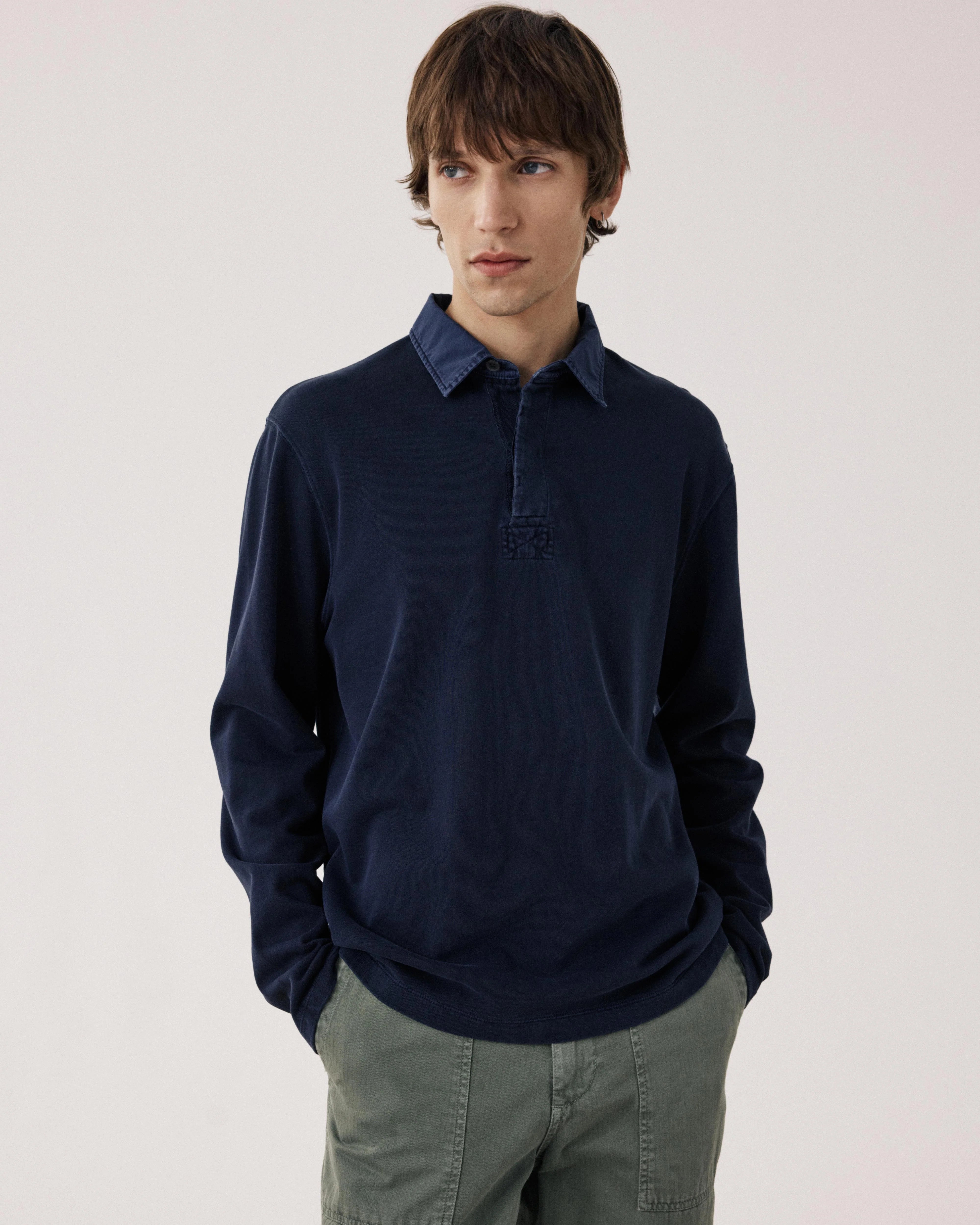 Light Fleece Rugby Jersey - Marine Blue