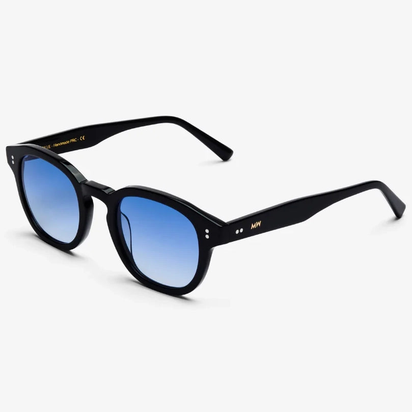 Bille Sunglasses - Black & Gradient Blue Lens