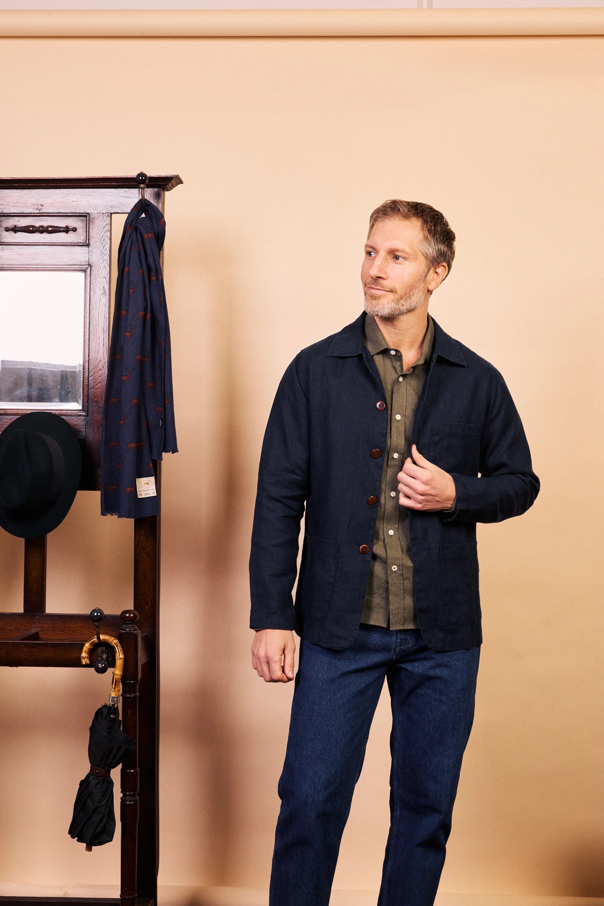 Iffley Linen Jacket - Navy