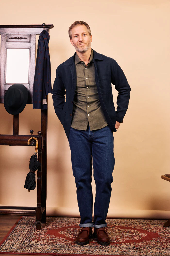 Iffley Linen Jacket - Navy