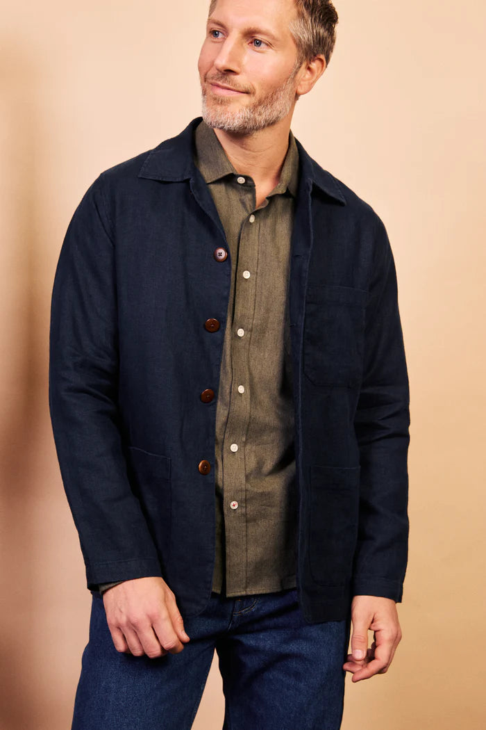 Iffley Linen Jacket - Navy