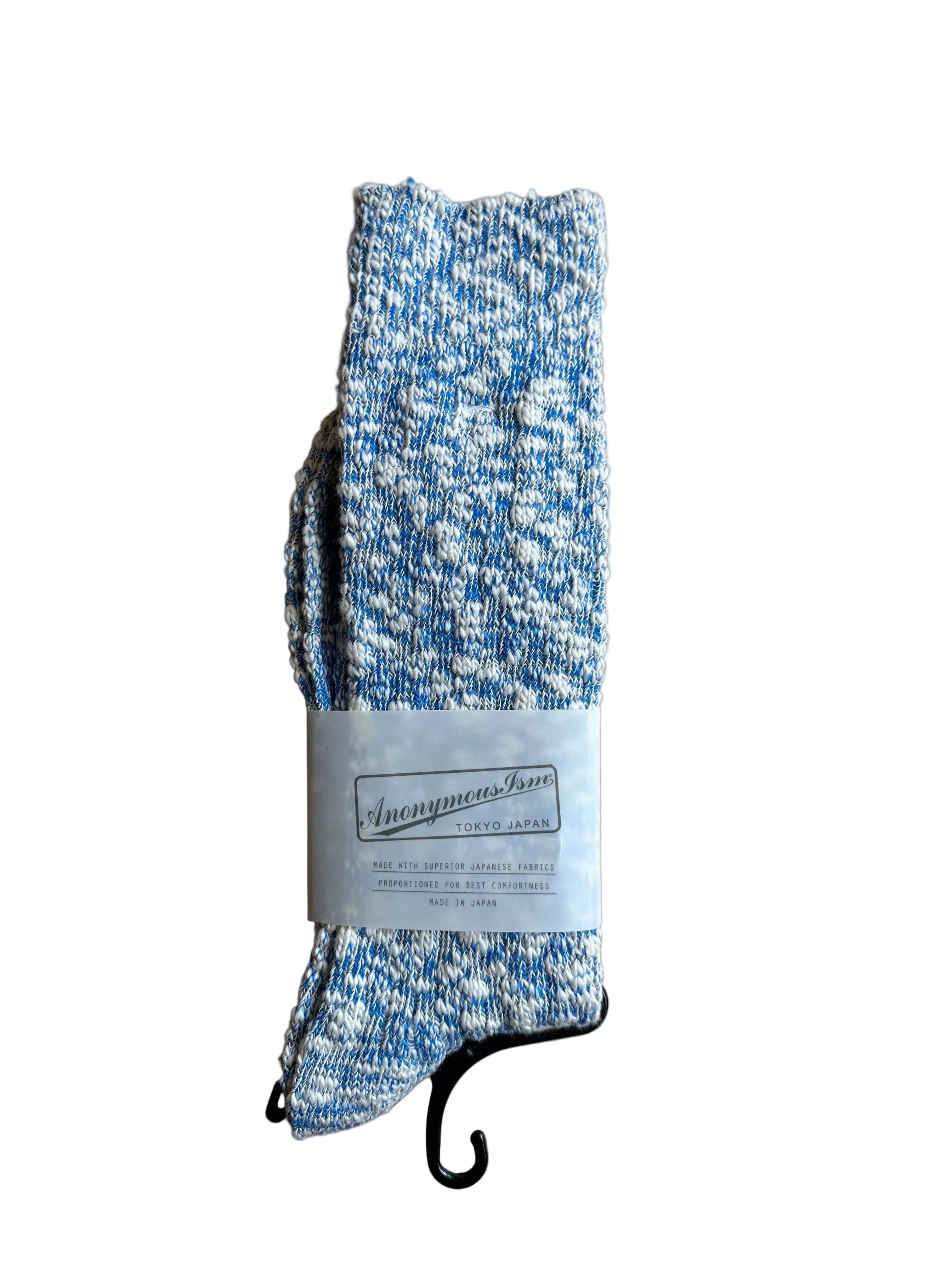 Light Slub Crew Socks - Blue
