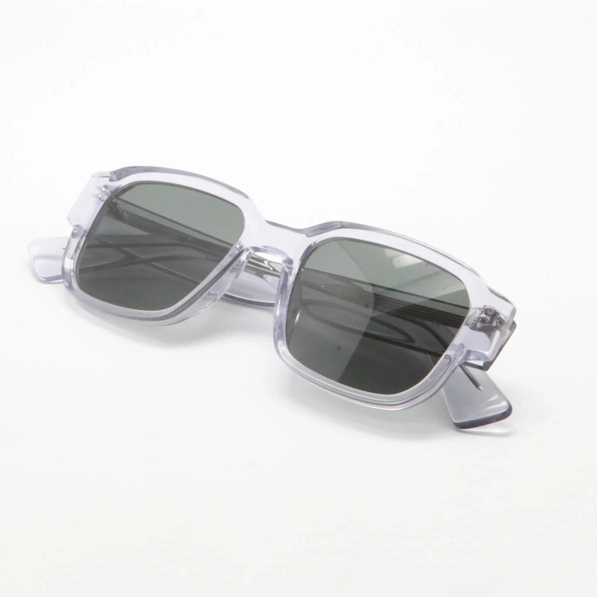 CED E10 Sunglasses - Light Grey & Green Lens