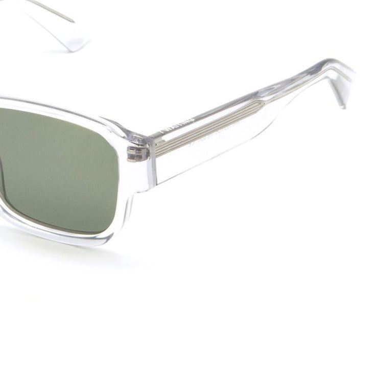 Ced E10 Sunglasses - Light Grey & Green Lens