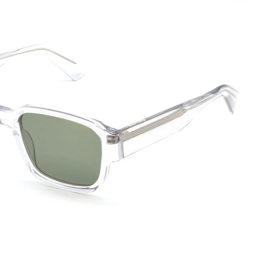 CED E10 Sunglasses - Light Grey & Green Lens