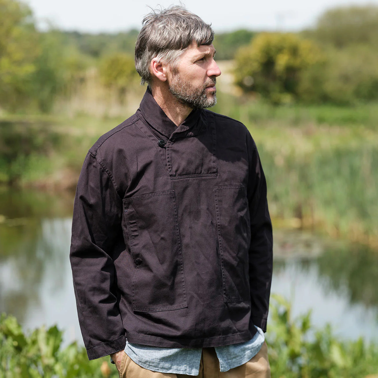 The Shawl Collar Smock - Indigo