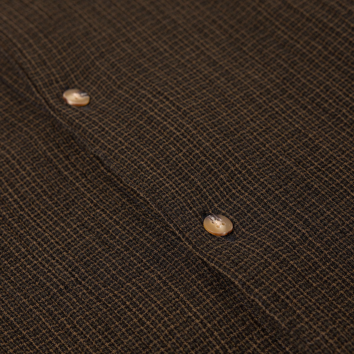 Dirleton Shirt - Olive Check Crinkle Cotton